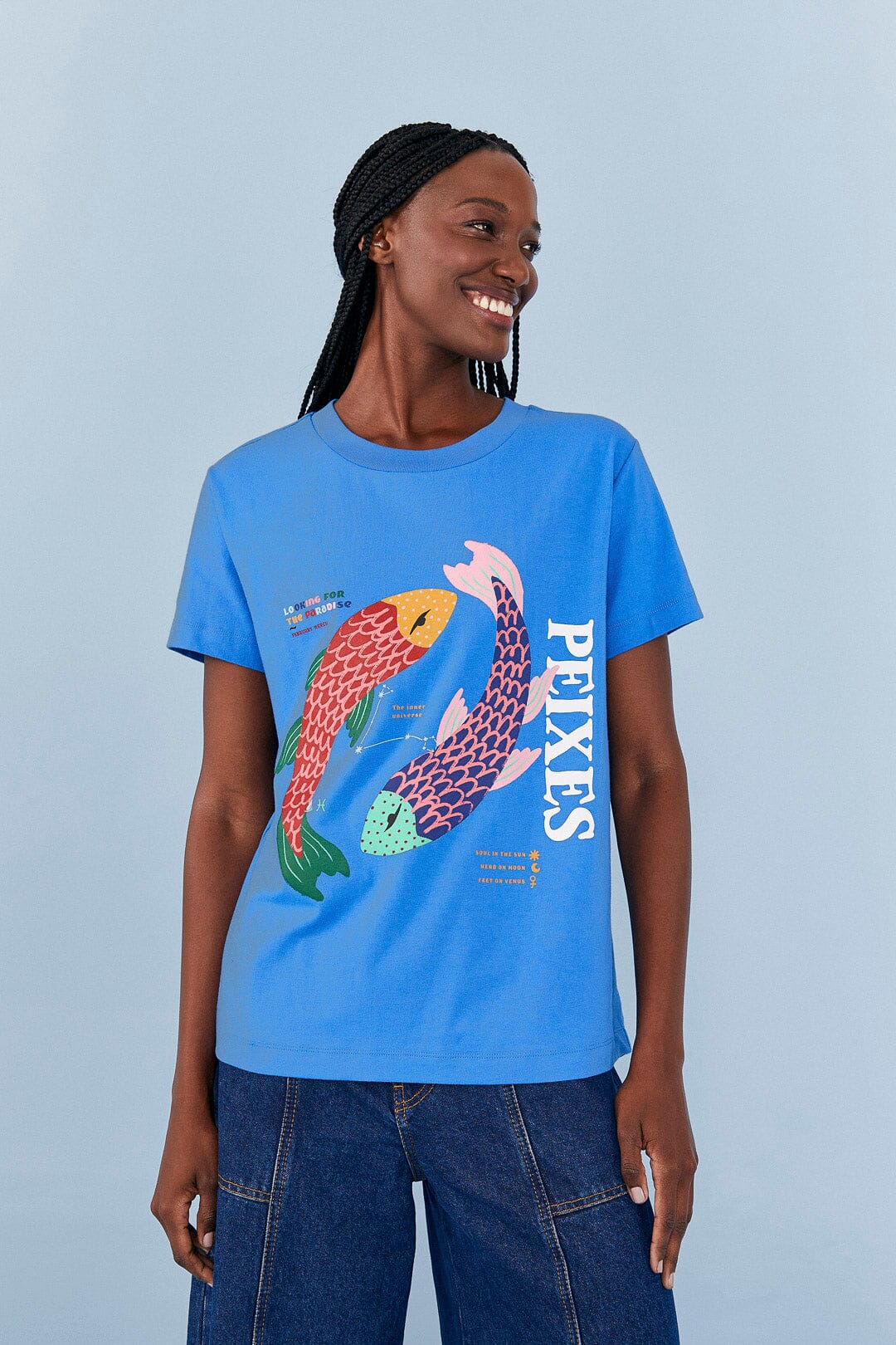 Farm Rio Pisces Zodiac Organic Cotton T-Shirt