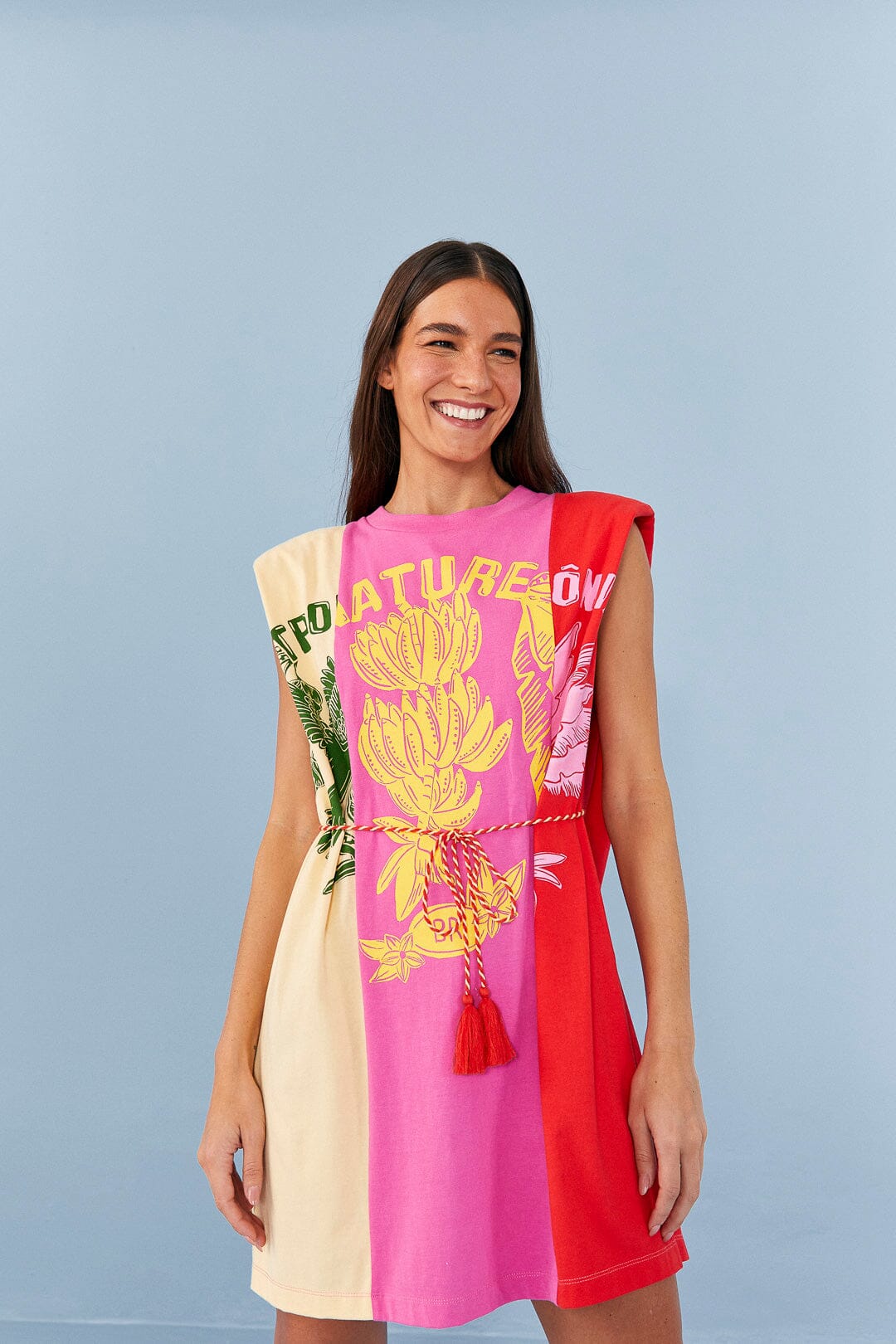 Farm Rio Mixed Prints Organic Cotton Mini Dress