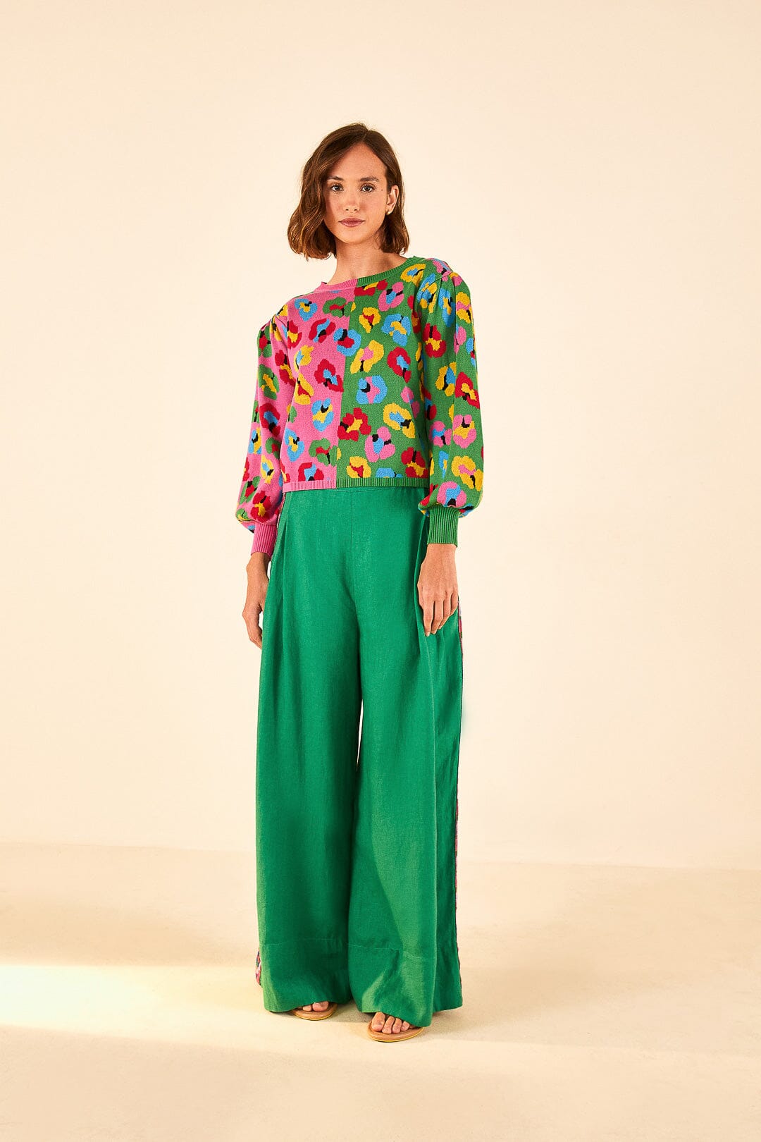 Farm Rio Mixed Fun Leopards Sweater
