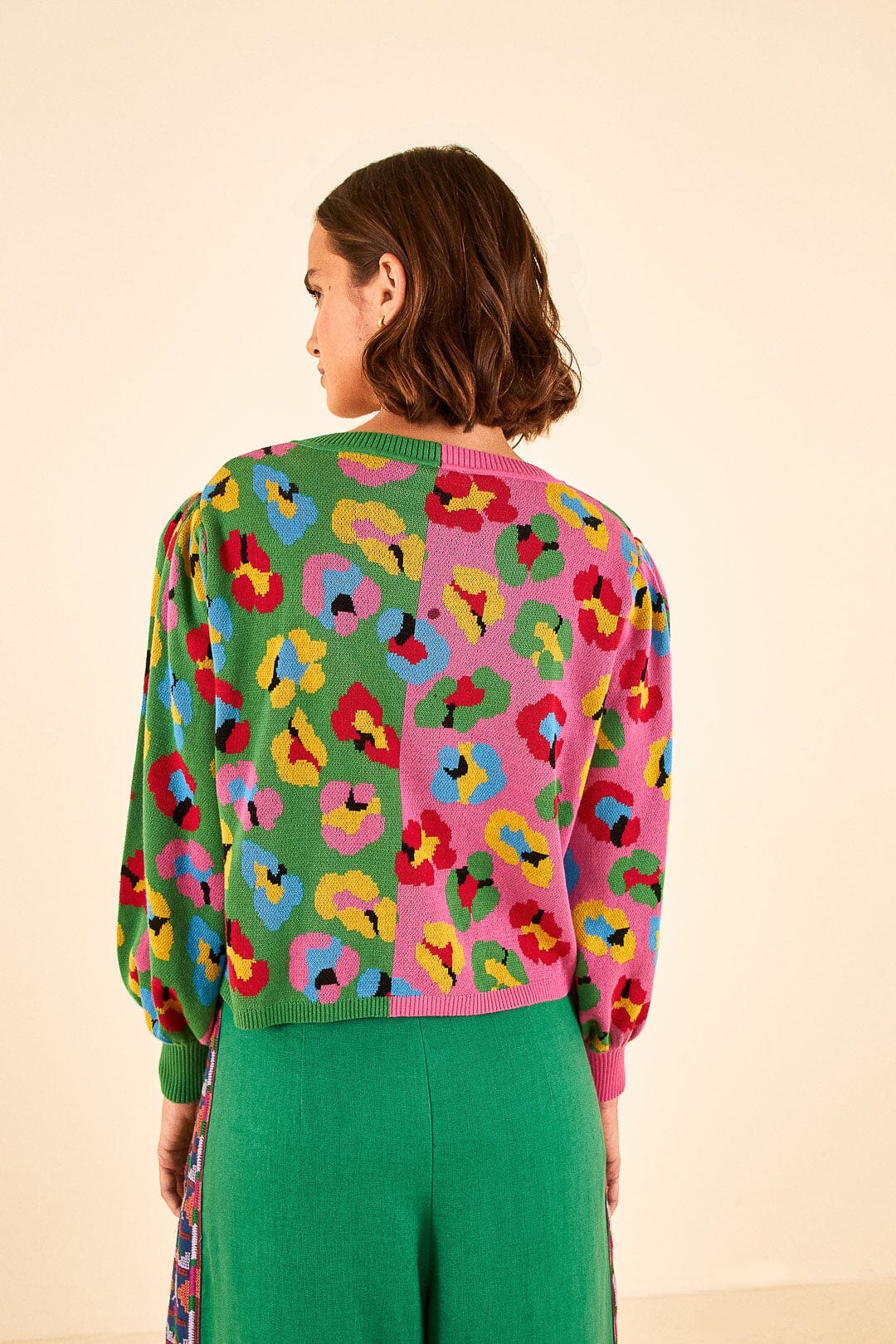 Farm Rio Mixed Fun Leopards Sweater