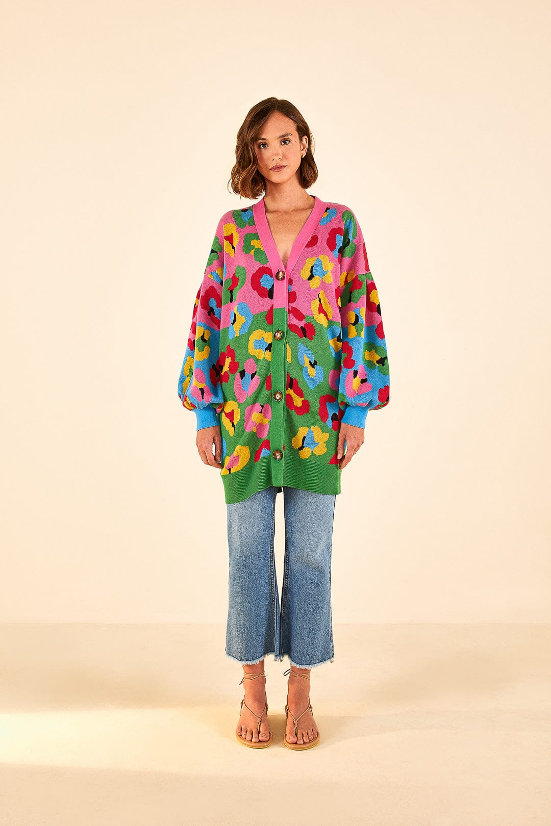Farm Rio Mixed Fun Leopards Cardigan