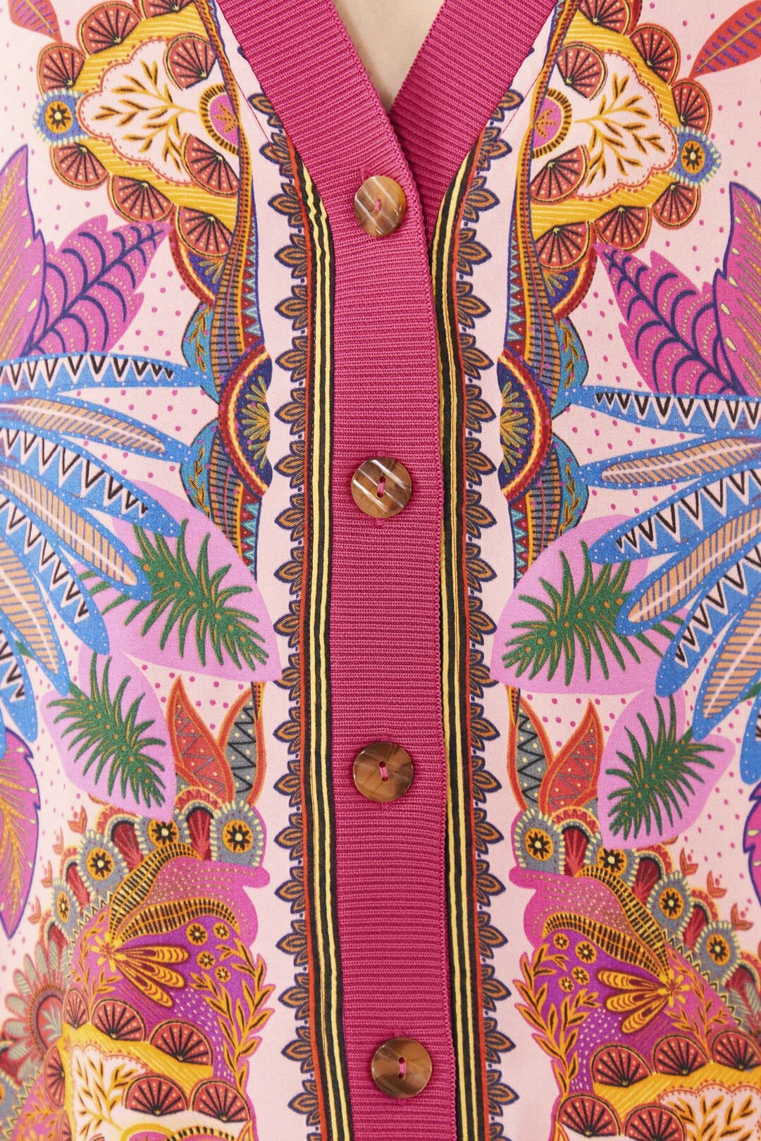 Farm Rio Pink Macaw Scarf Lenzing™ Ecovero™ Viscose Cardigan