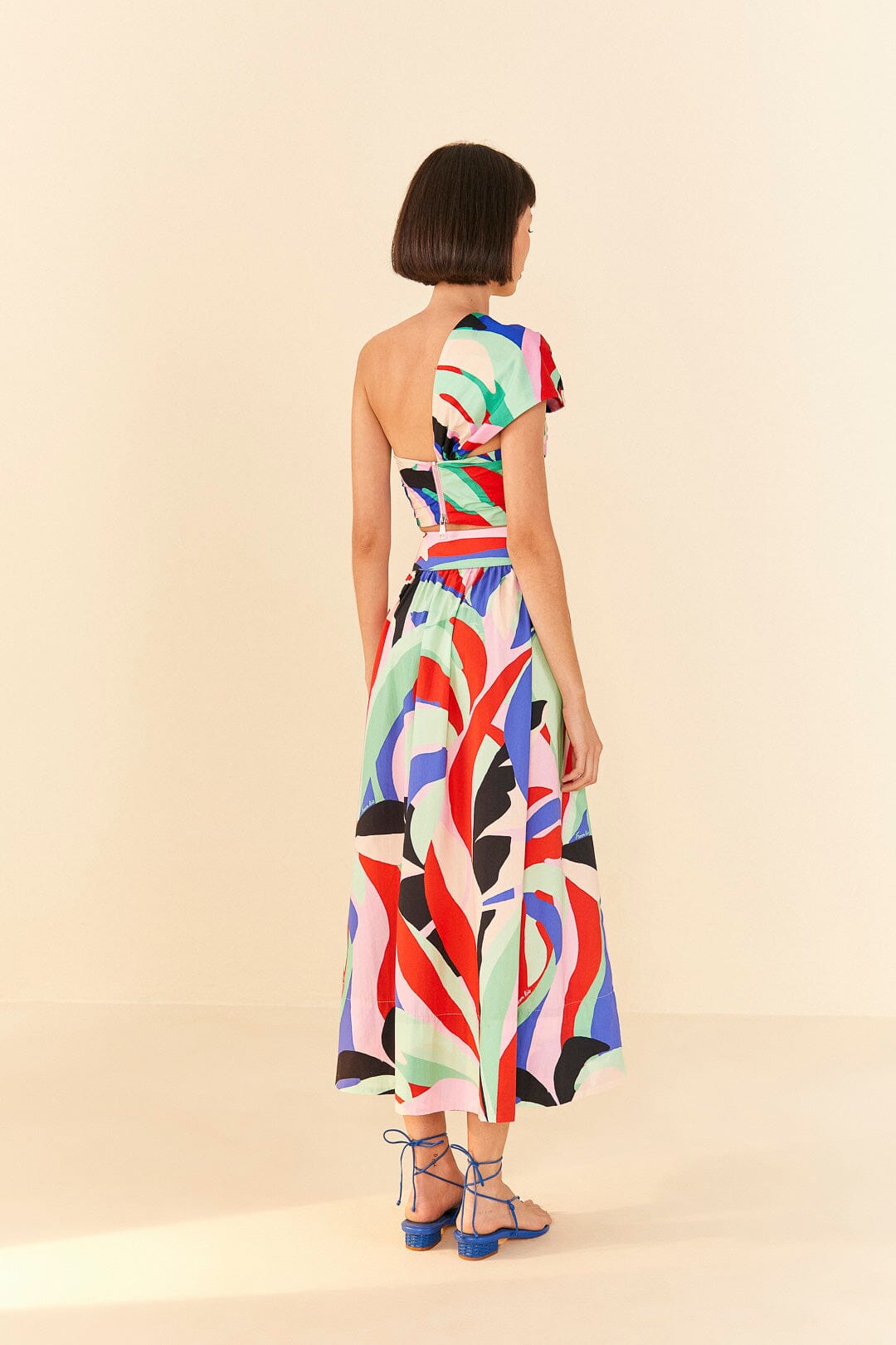 Farm Rio Colorful Monstera Midi Skirt