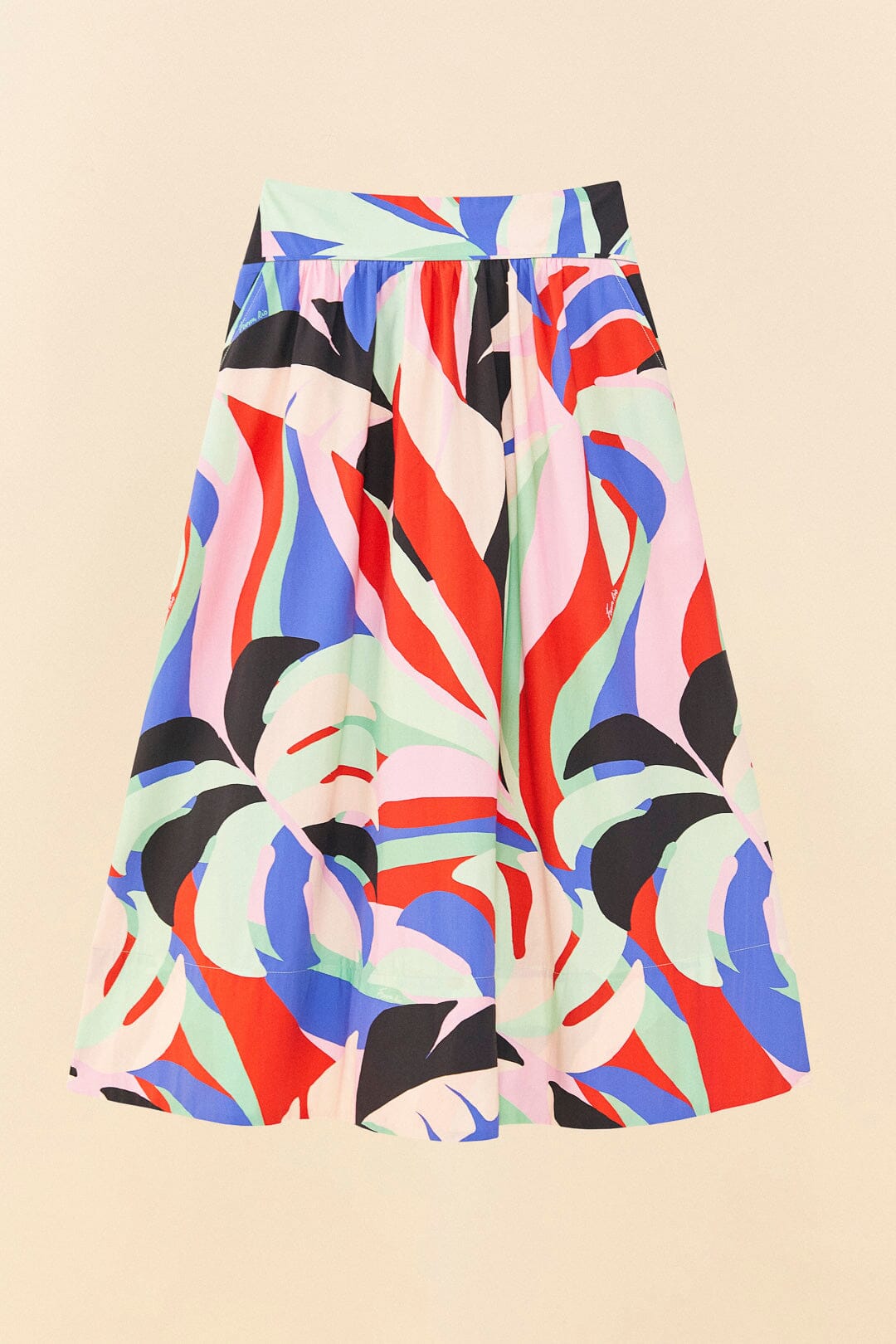 Farm Rio Colorful Monstera Midi Skirt