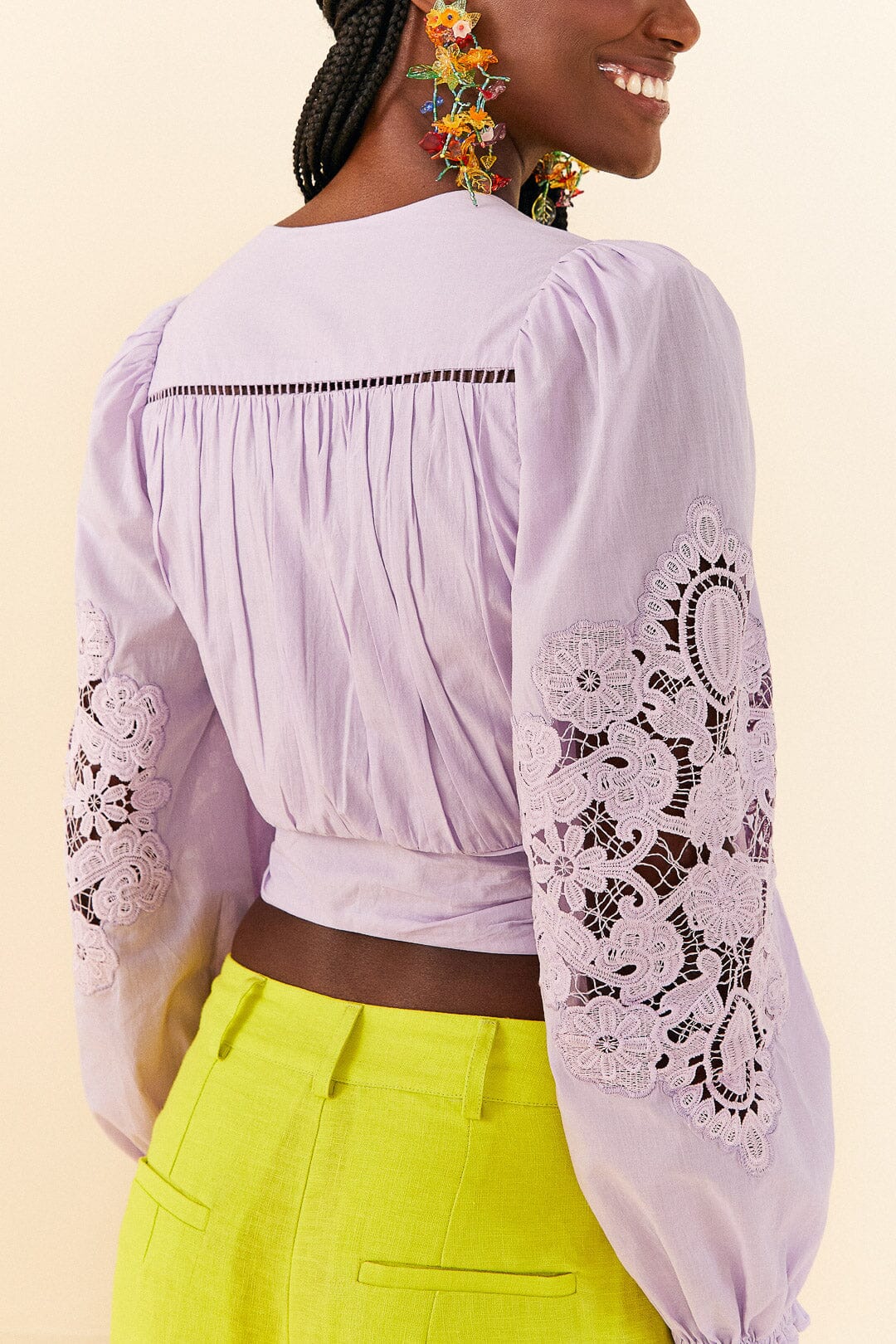 Farm Rio Lilac Lace Blouse