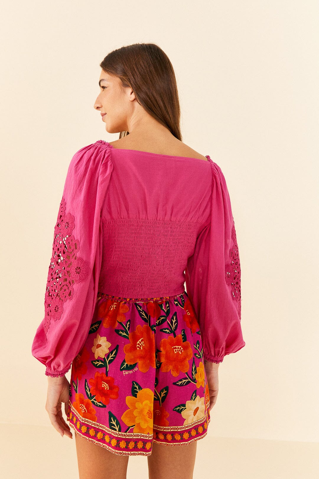Farm Rio Pink Lace Blouse