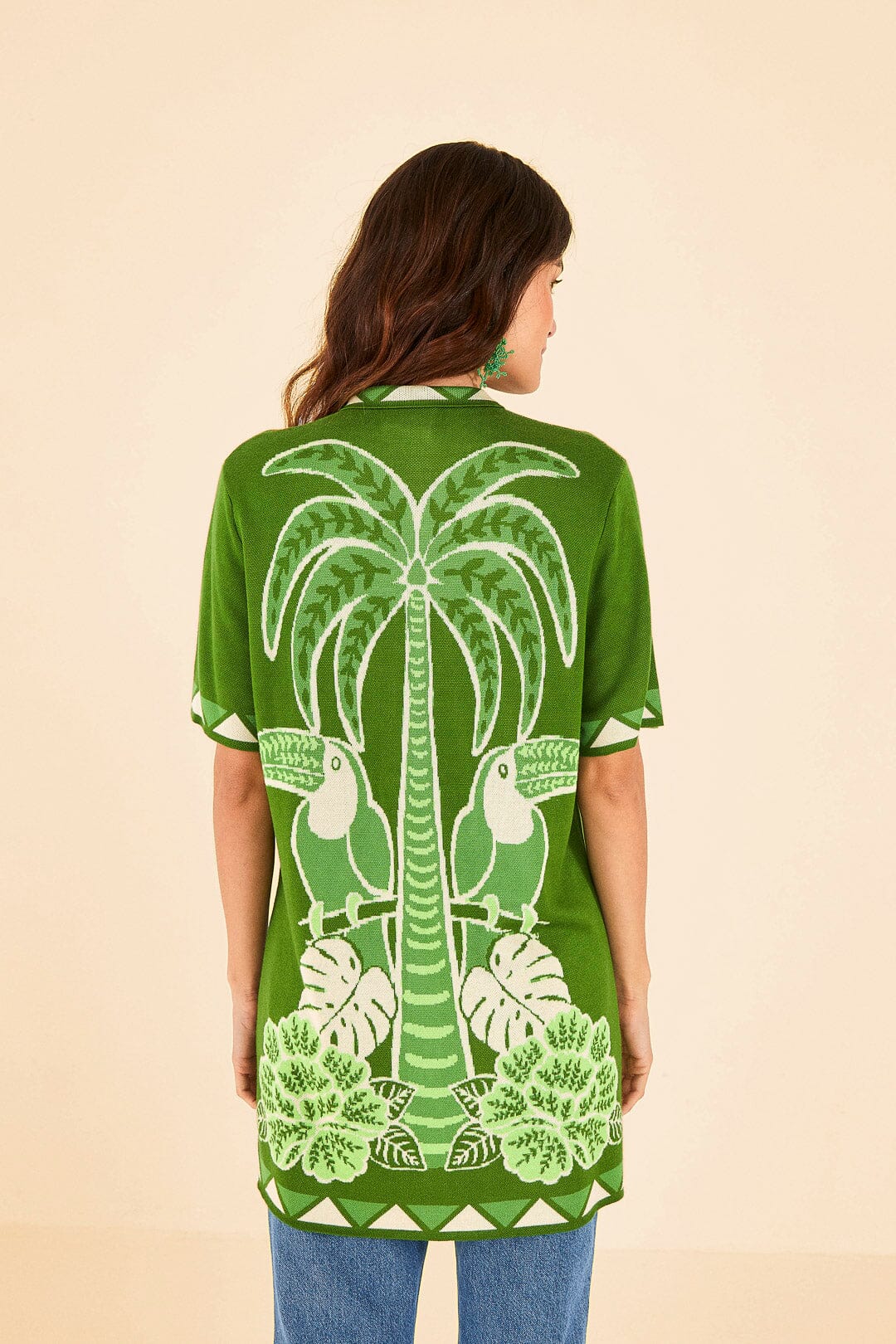 Farm Rio Green Summer Sunrise Lenzing™ Ecovero™ Viscose Knit Shirt