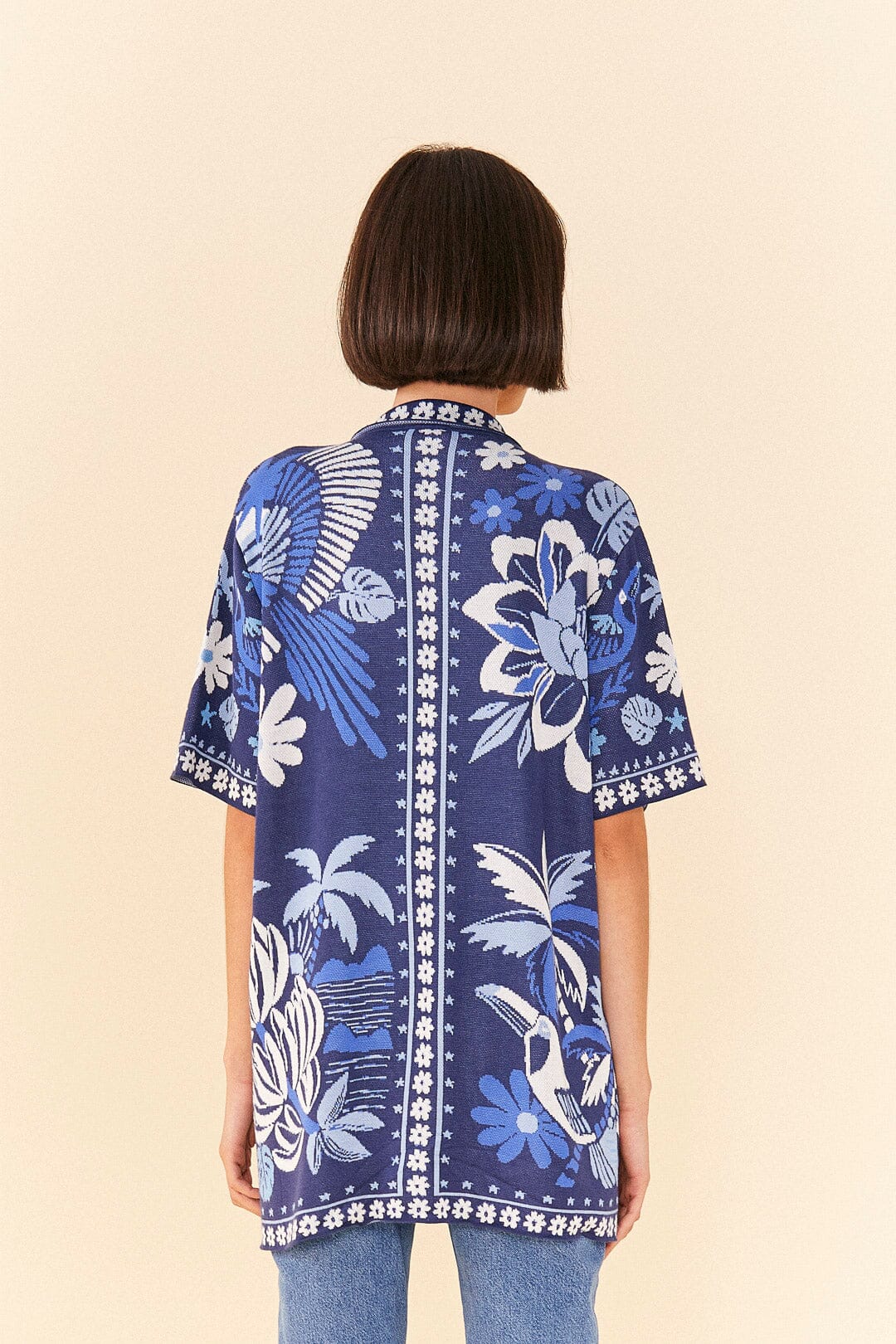 Farm Rio Blue Rio Tiles Lenzing™ Ecovero™ Viscose Knit Shirt