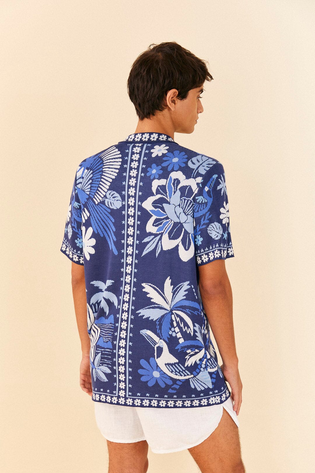 Farm Rio Blue Rio Tiles Lenzing™ Ecovero™ Viscose Knit Shirt