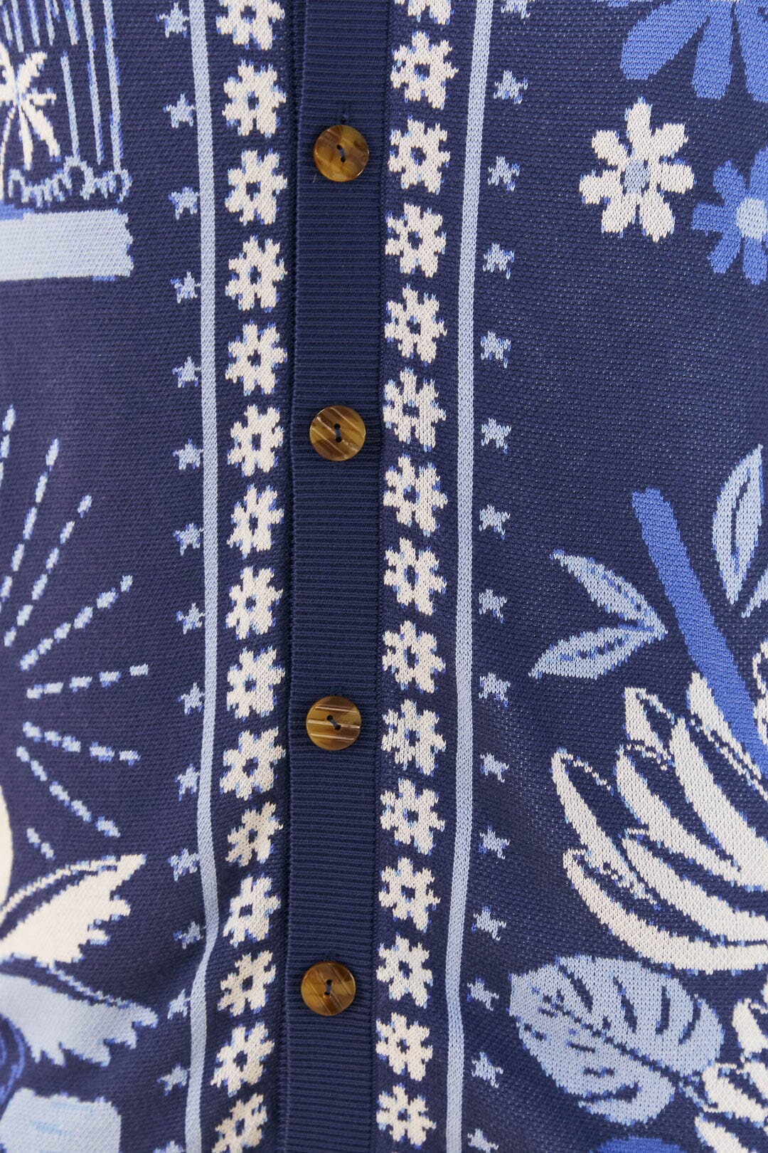 Farm Rio Blue Rio Tiles Lenzing™ Ecovero™ Viscose Knit Shirt