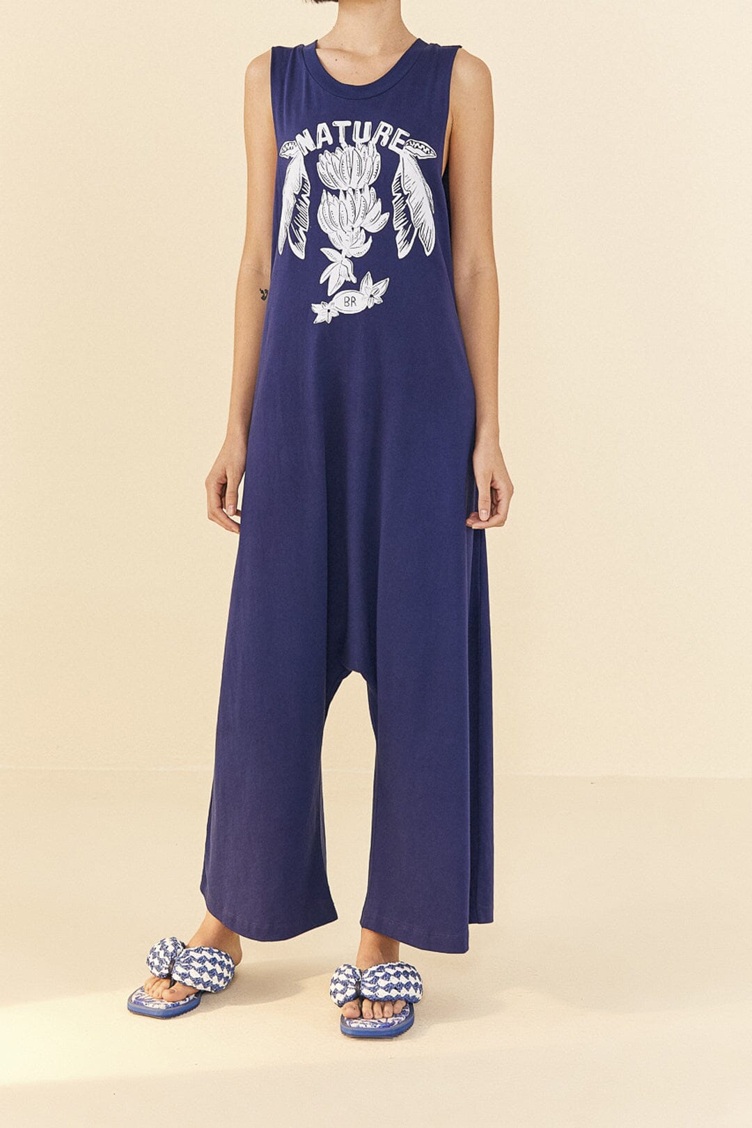  Navy Blue Nature Organic Cotton Jumpsuit