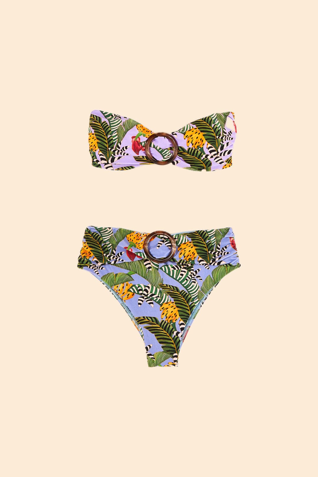 Farm Rio Striped Bananas One Piece Swimsuit