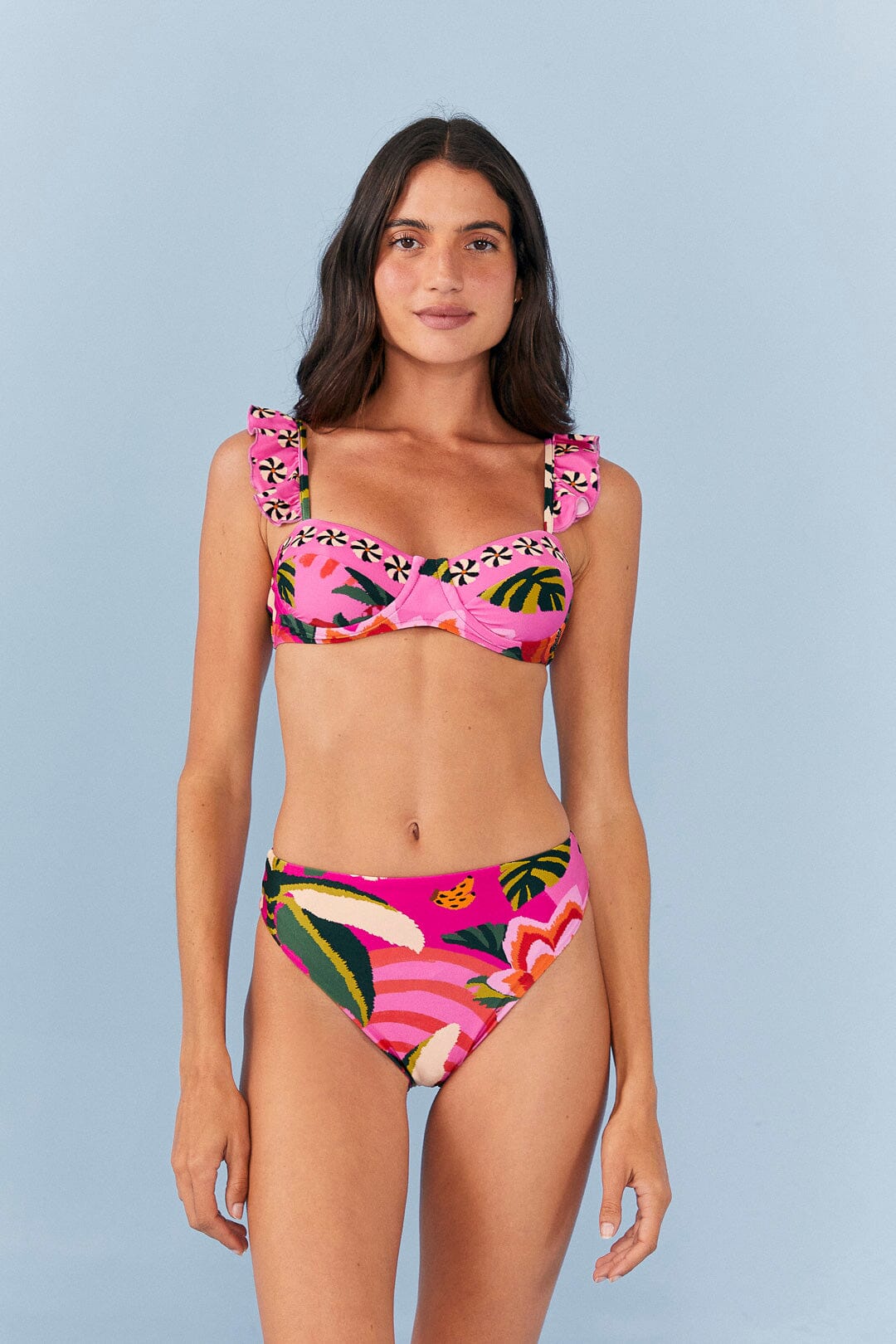 Farm Rio Pink Leopard Forest Underwire Bikini Top