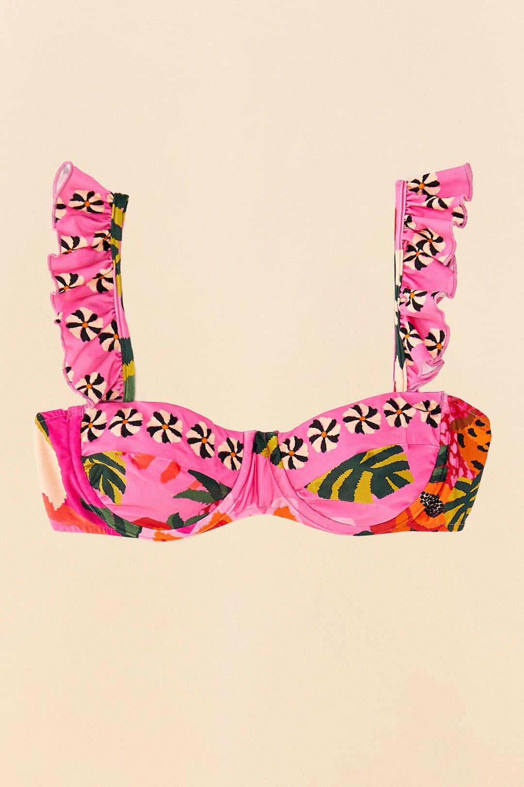 Farm Rio Pink Leopard Forest Underwire Bikini Top