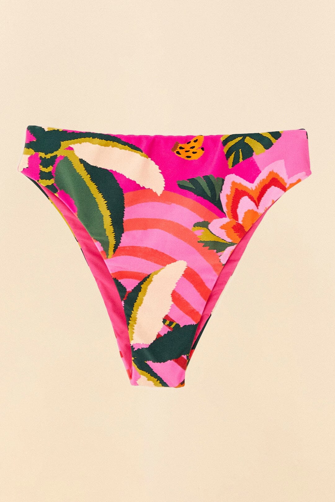 Farm Rio Pink Leopard Forest High Waisted Bikini Bottom
