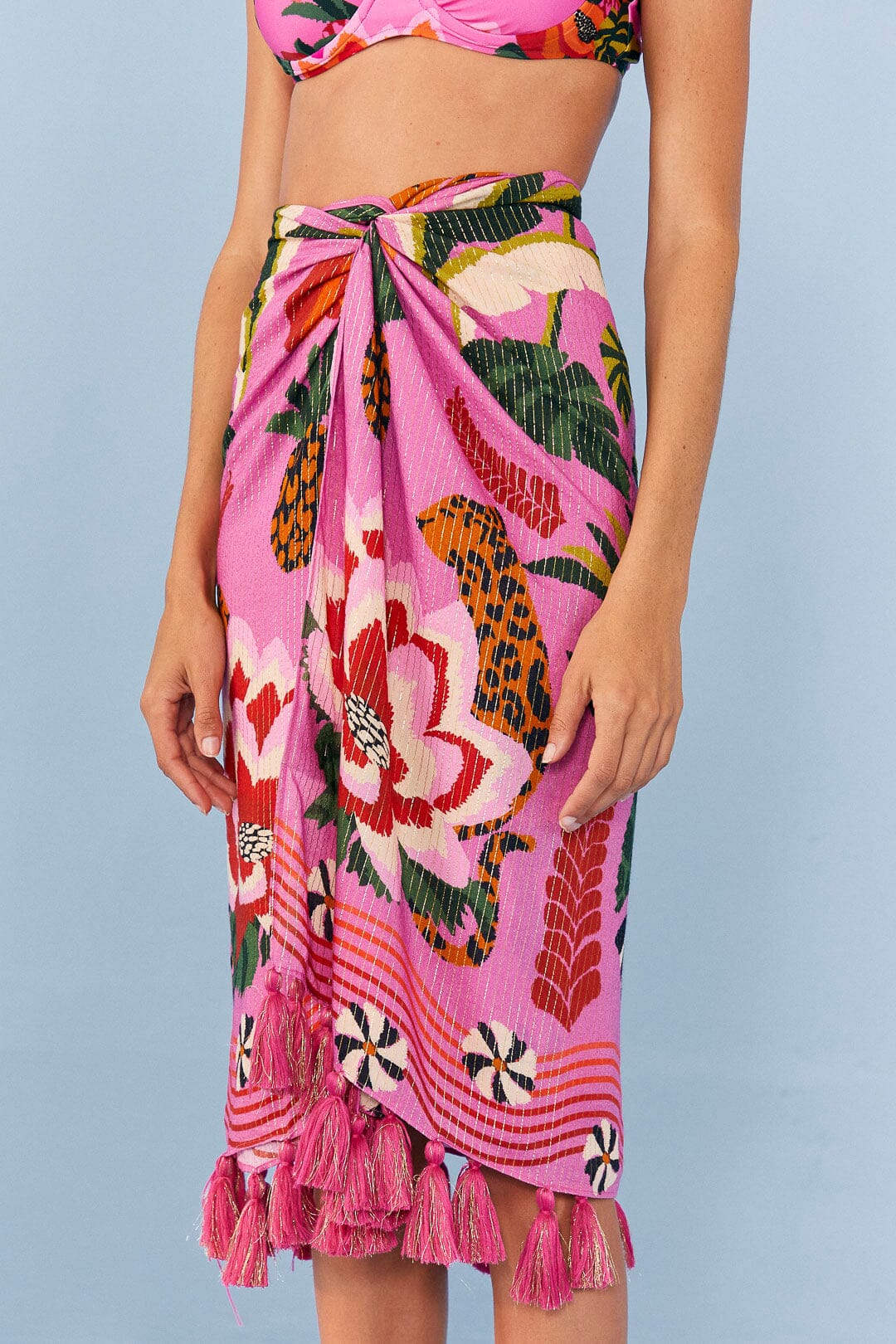 Farm Rio Pink Leopard Forest Sarong