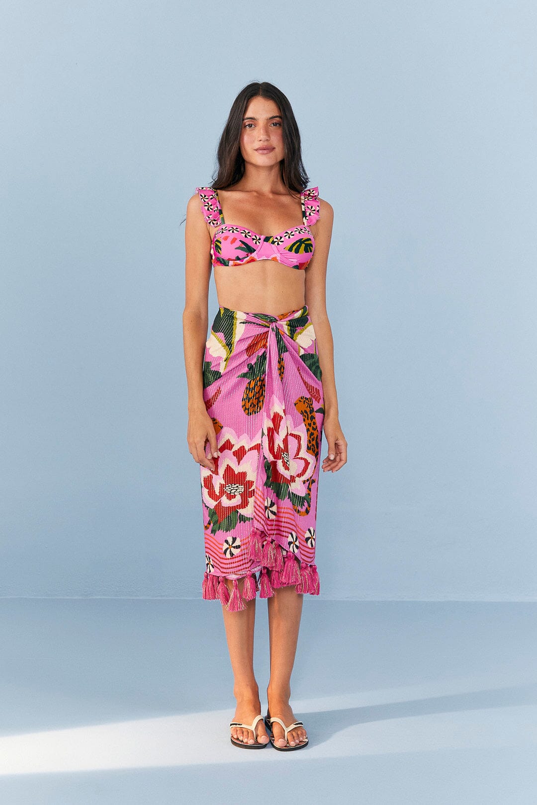 Farm Rio Pink Leopard Forest Sarong