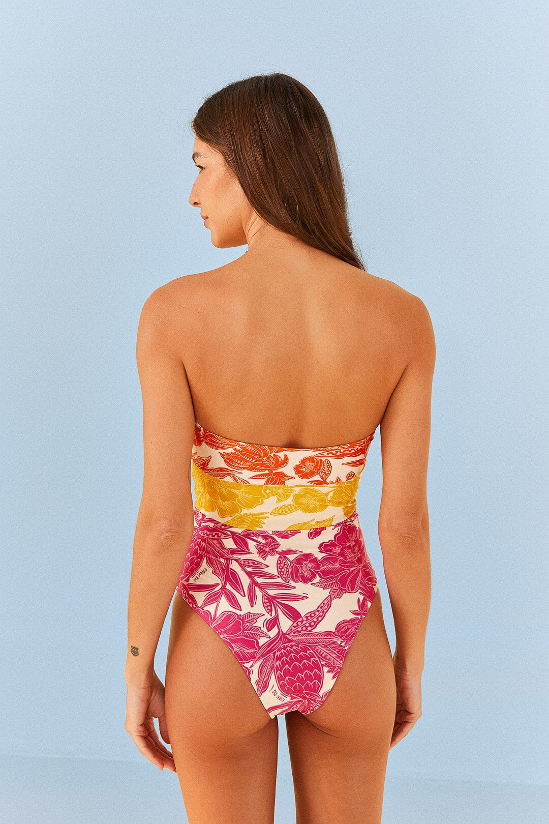 Farm Rio Tropical Woodcut One Piece Swimsuit