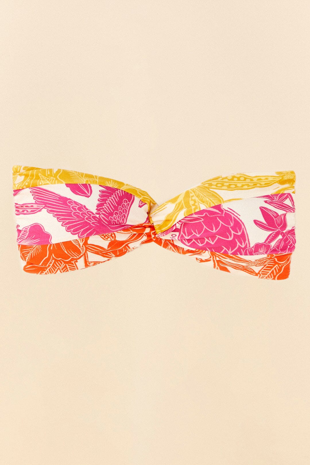 Farm Rio Tropical Woodcut Strapless Bikini Top