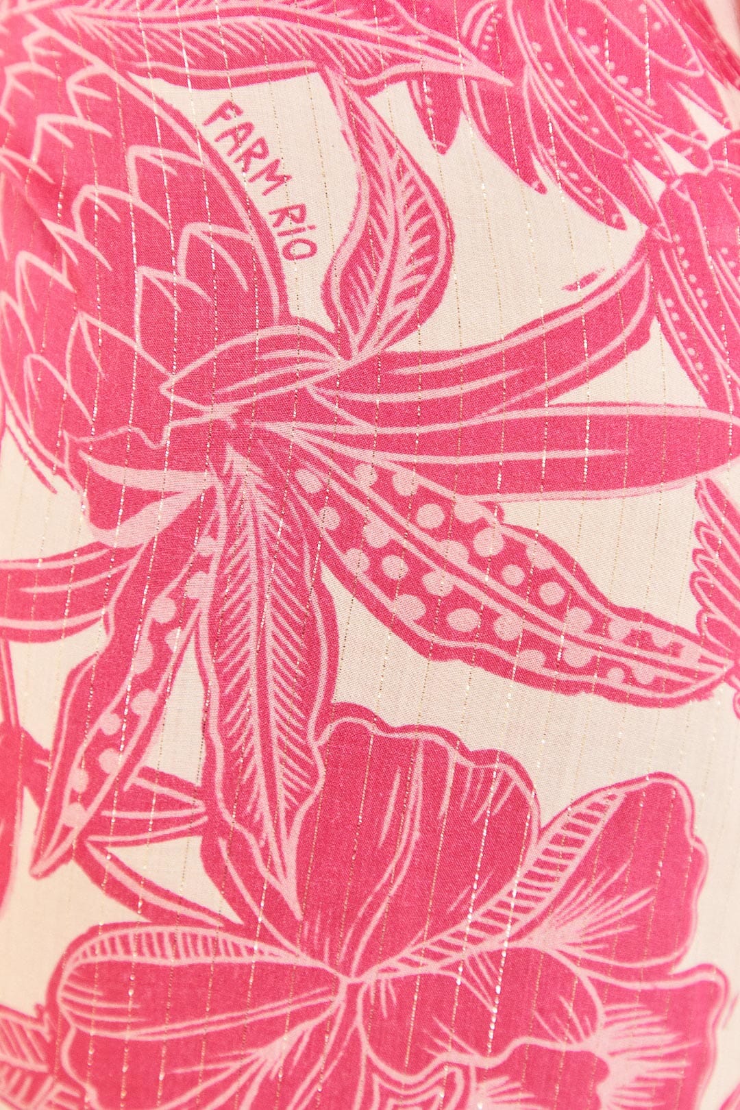 Farm Rio Pink Tropical Woodcut Sarong