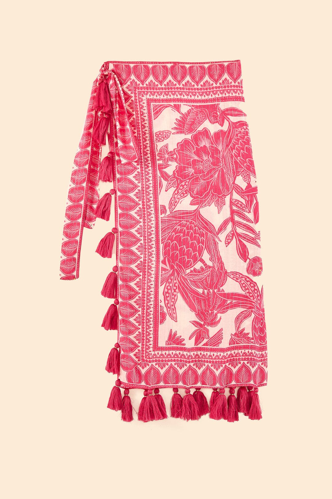 Farm Rio Pink Tropical Woodcut Sarong