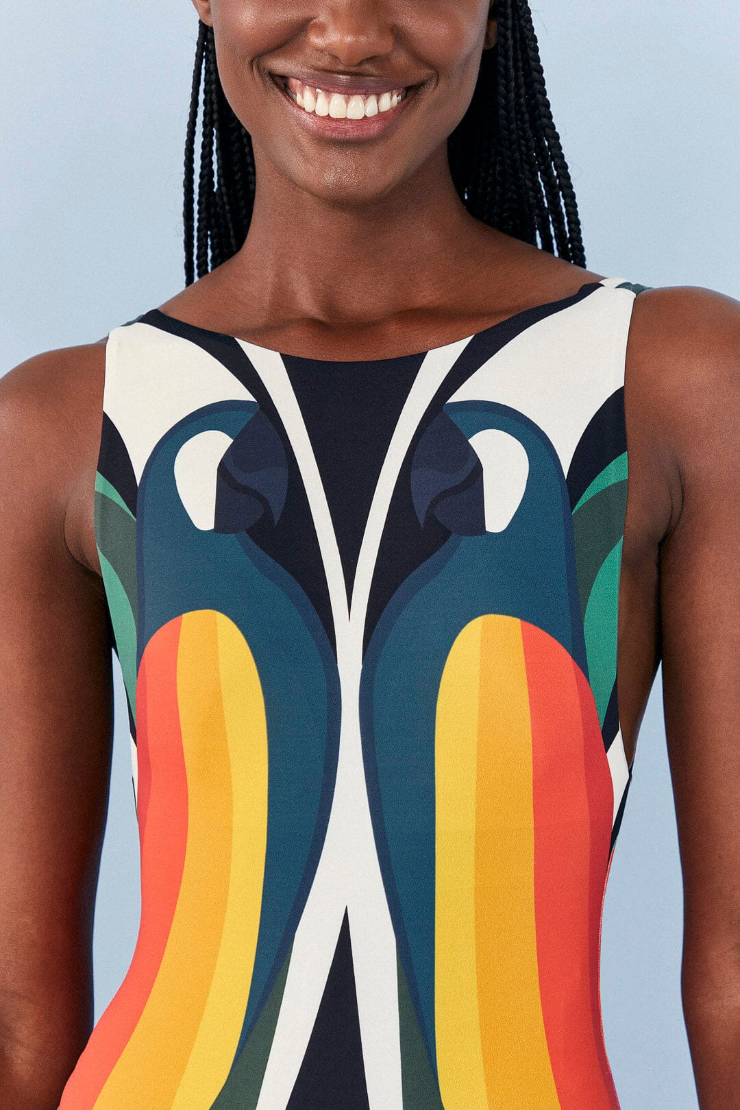 Farm Rio Macaw Stripes One Piece Swimsuit