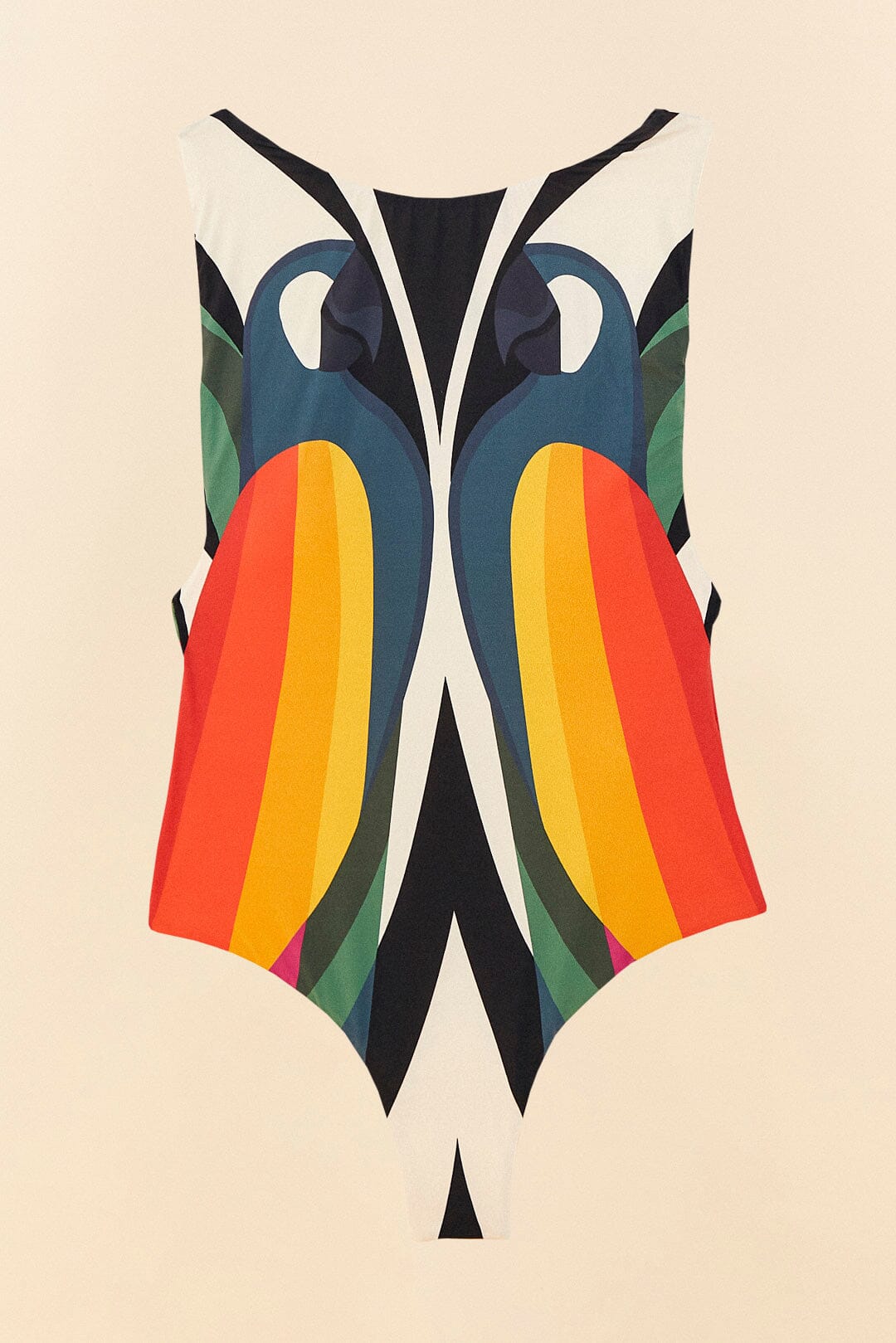 Farm Rio Macaw Stripes One Piece Swimsuit