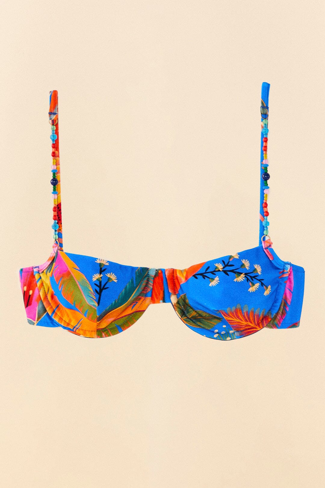 Farm Rio Blue Macaw Party Underwire Bikini Top