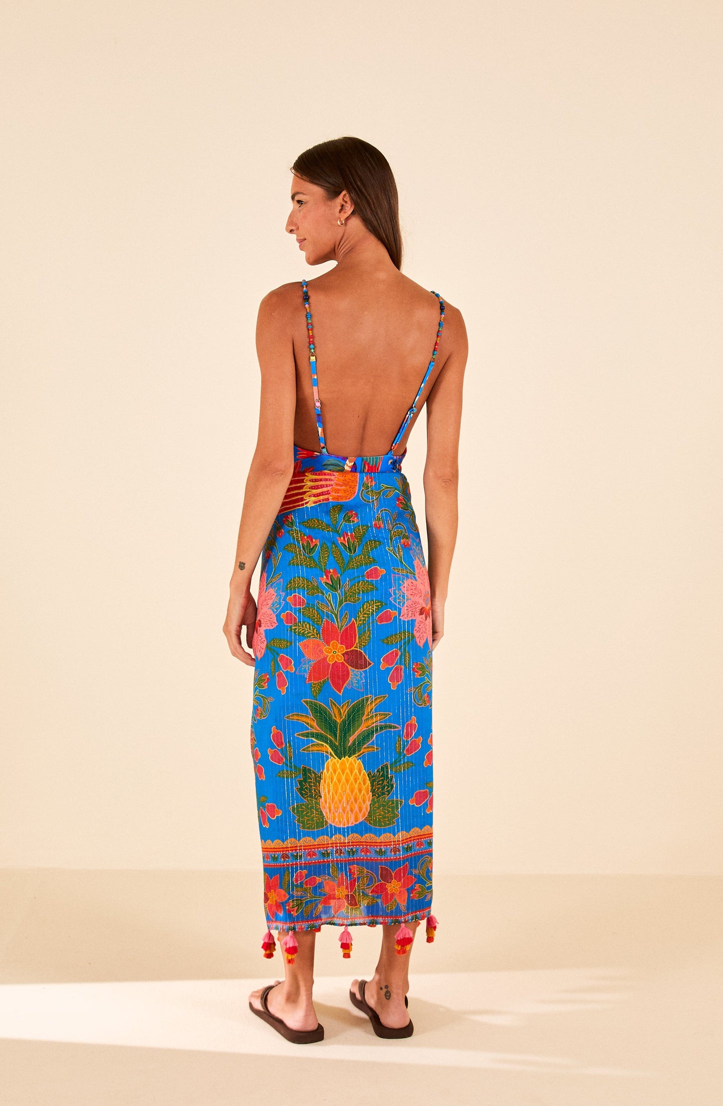 Farm Rio Blue Tropical Tapestry Sarong