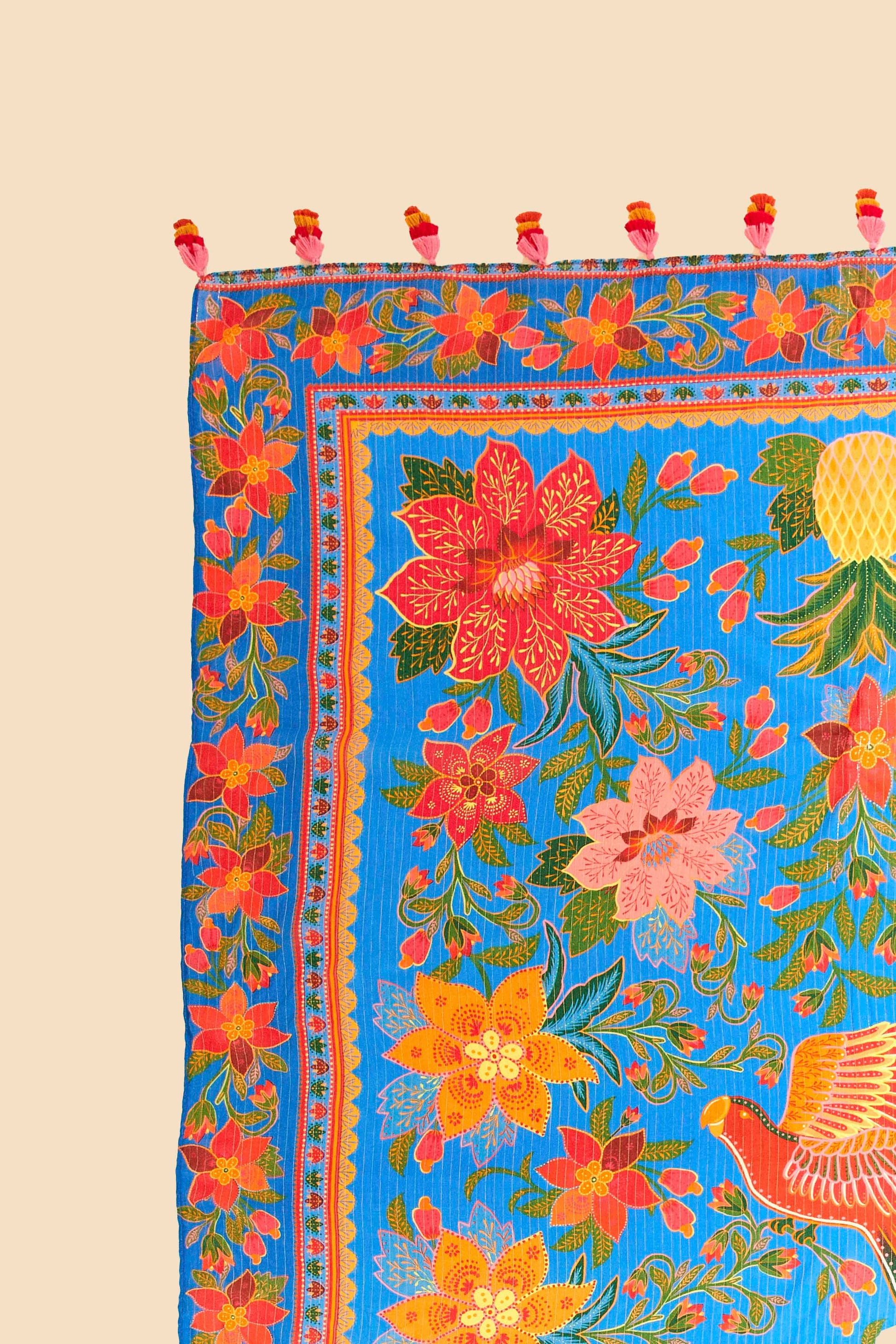 Farm Rio Blue Tropical Tapestry Sarong