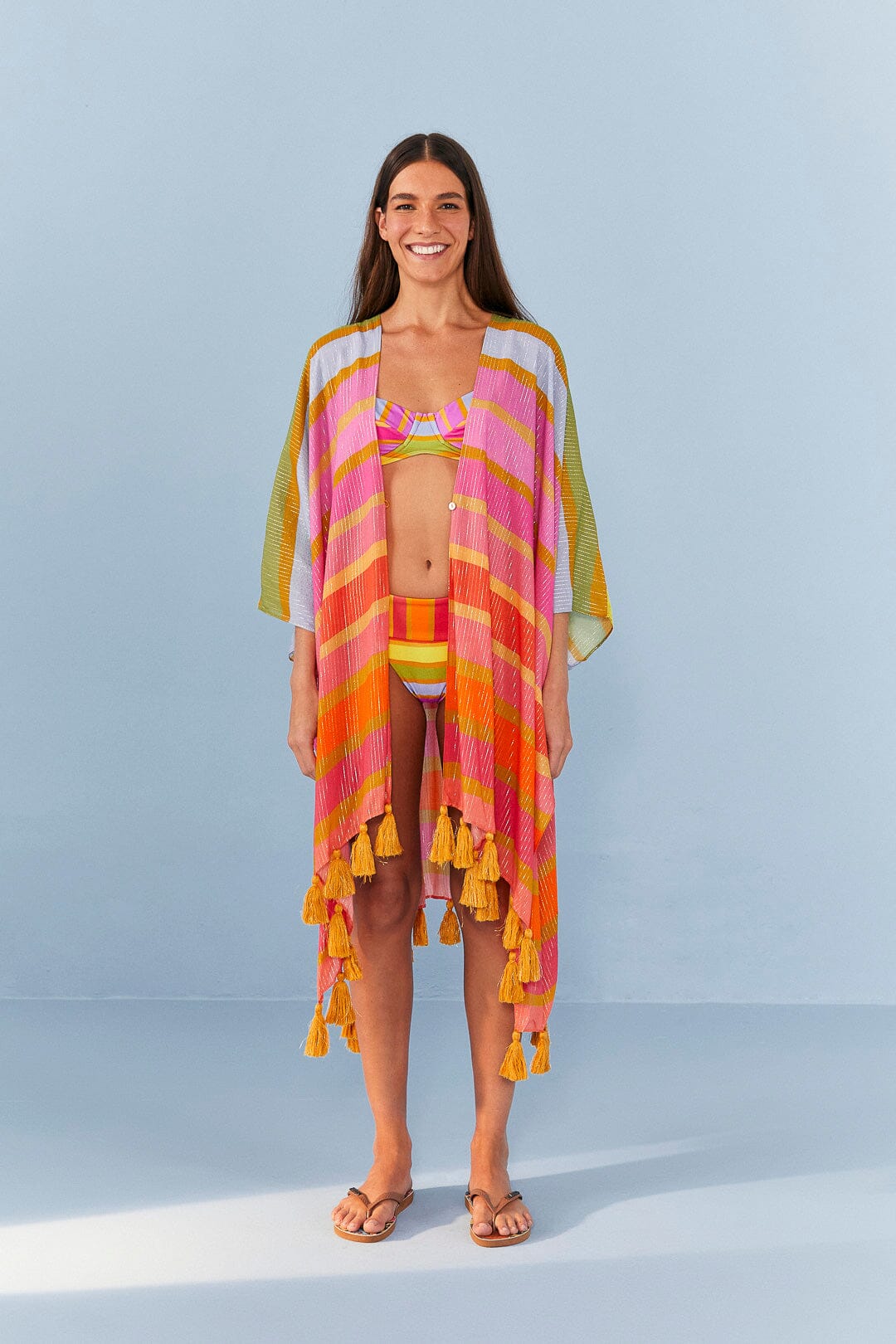 Farm Rio Shiny Stripes Cover Up