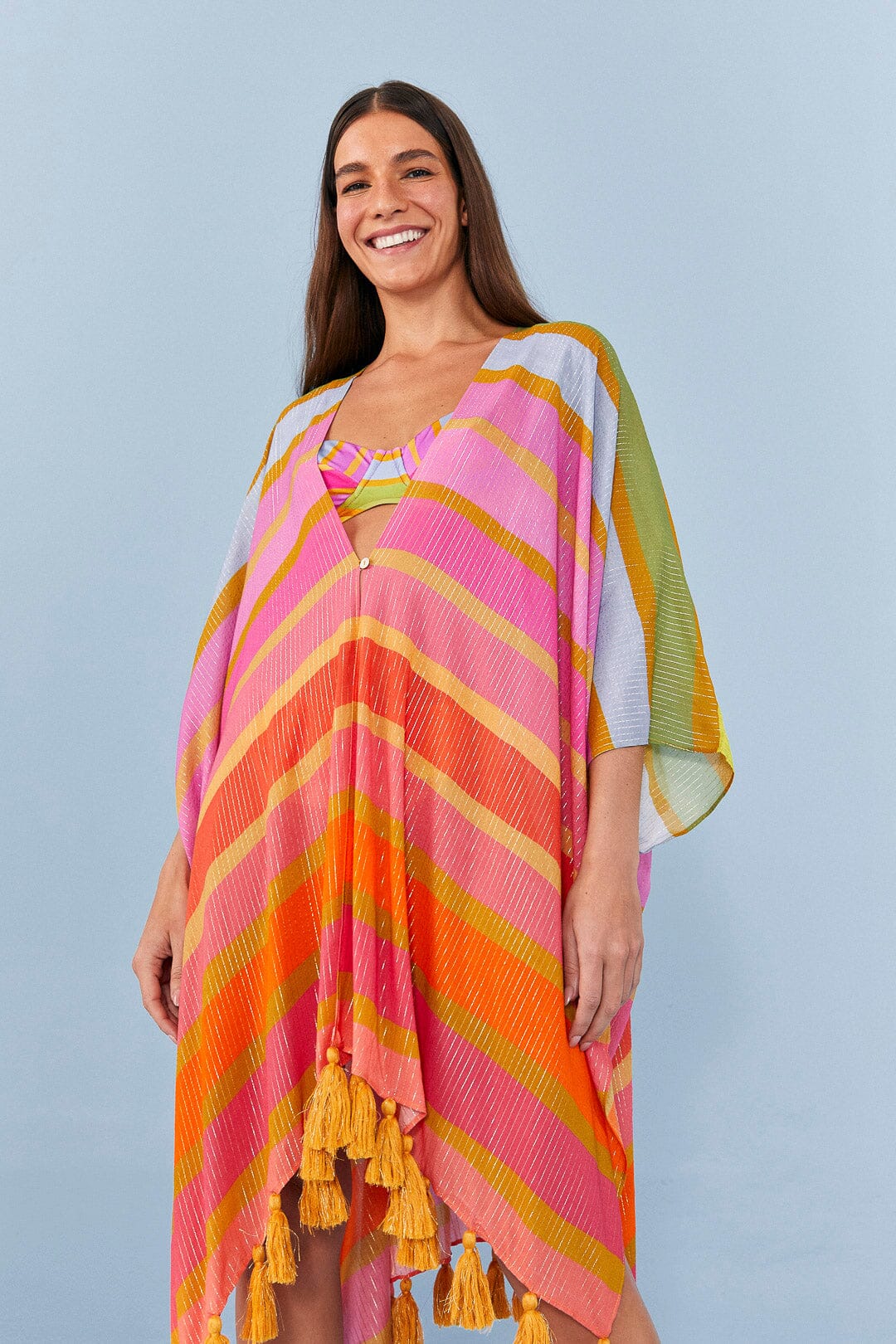 Farm Rio Shiny Stripes Cover Up
