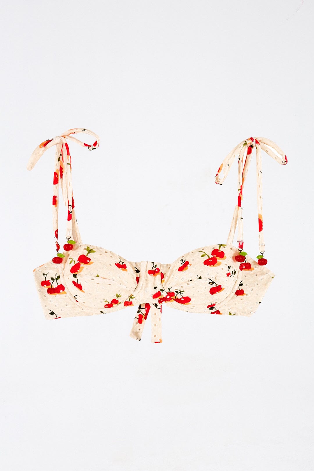 Farm Rio Pitanga Cherry Tie Strap Bikini Top