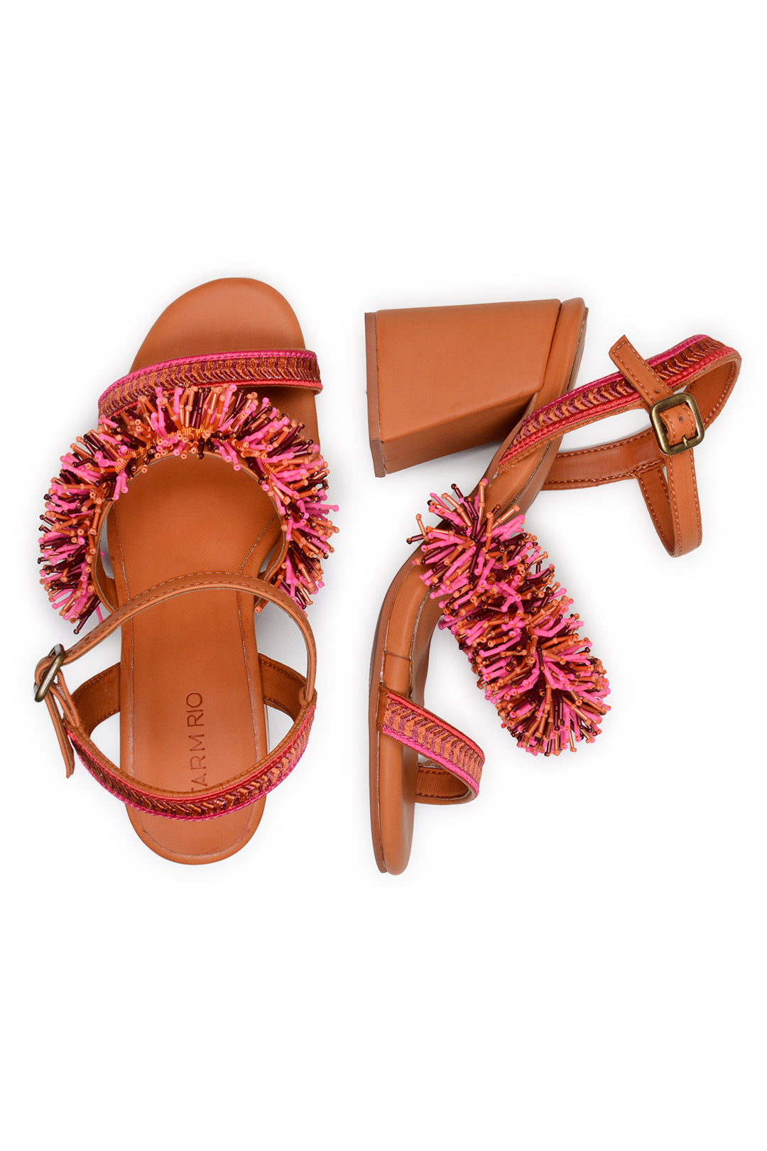 Farm Rio PINK SHINY HEELED SANDAL
