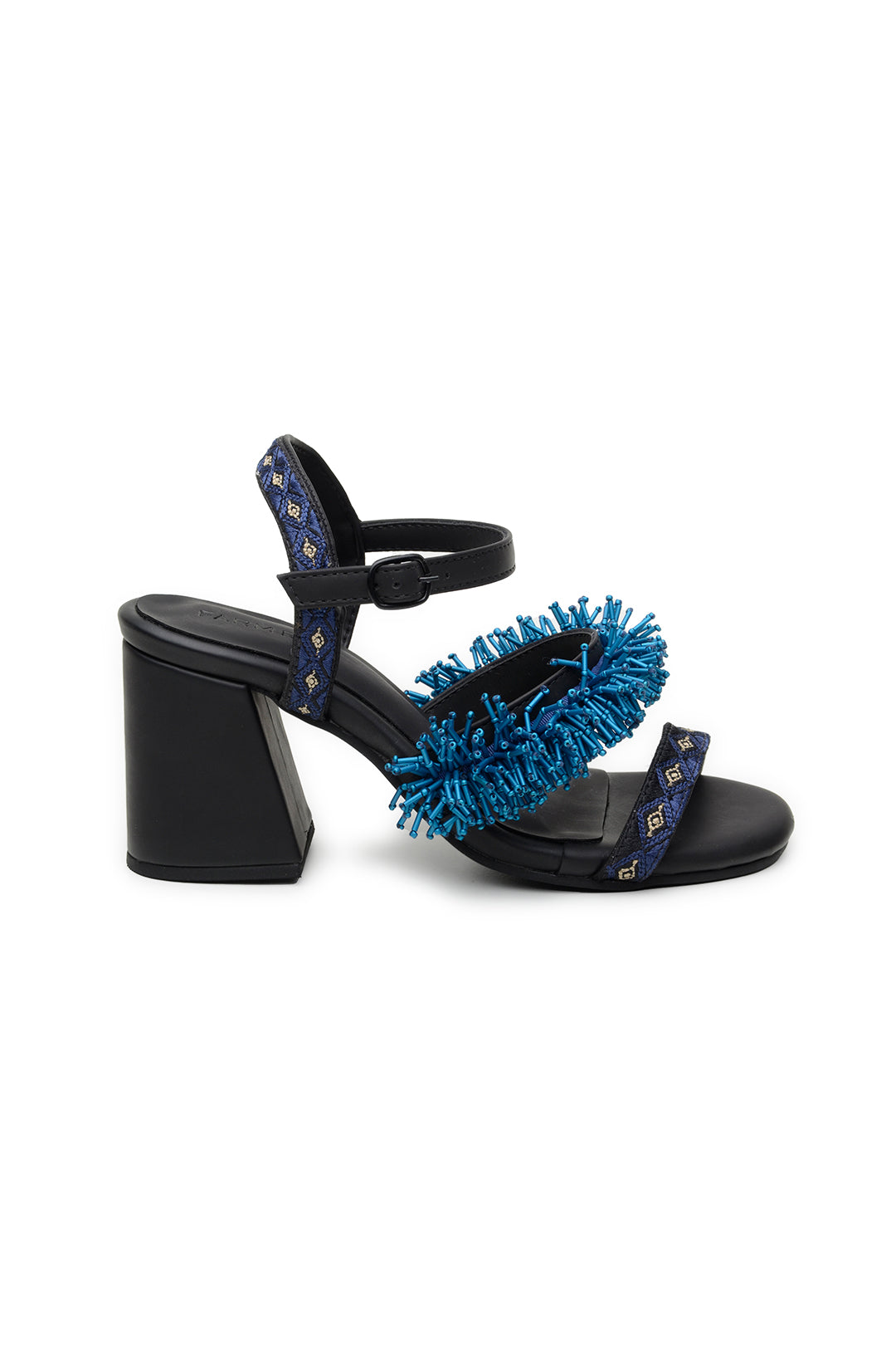Farm Rio BLACK SHINY HEELED SANDAL