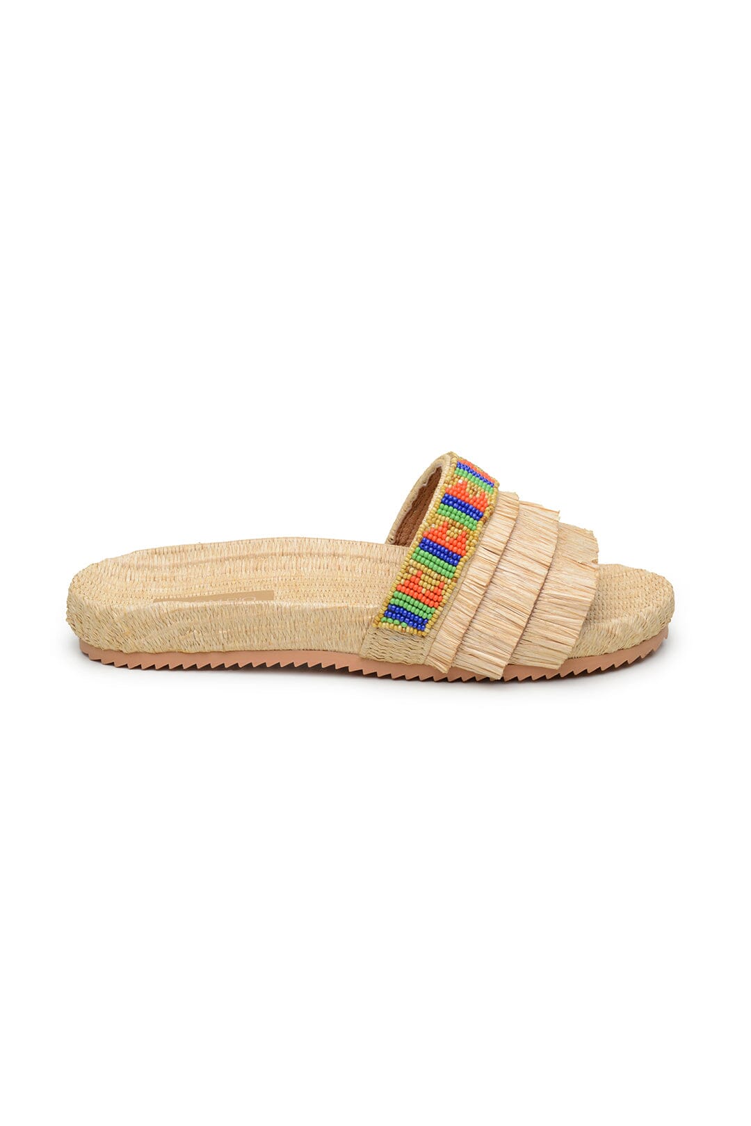Farm Rio Caramel Beaded Fringe Sandal
