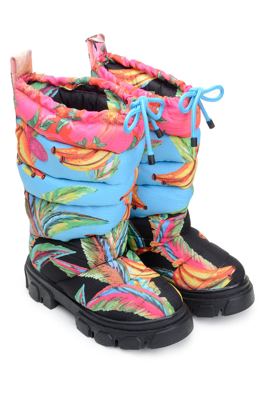 Farm Rio BLACK CHEVRON FOREST PUFFY TALL BOOT