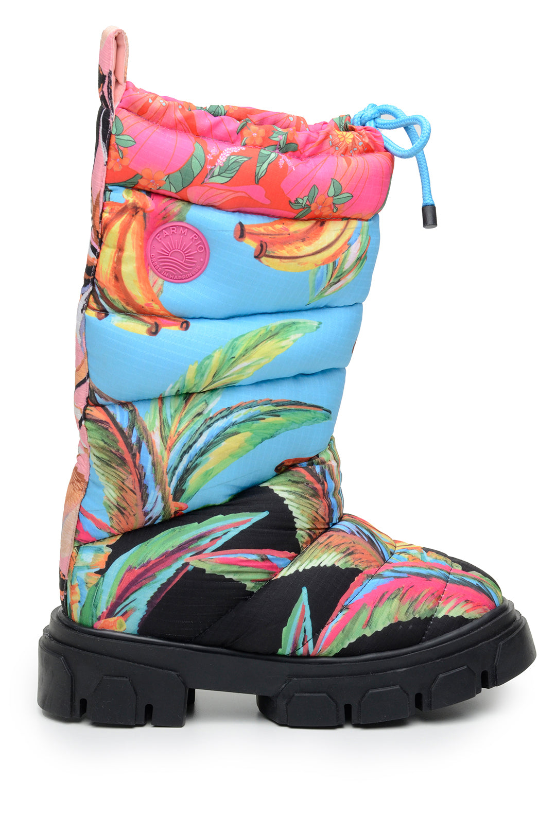 Farm Rio BLACK CHEVRON FOREST PUFFY TALL BOOT