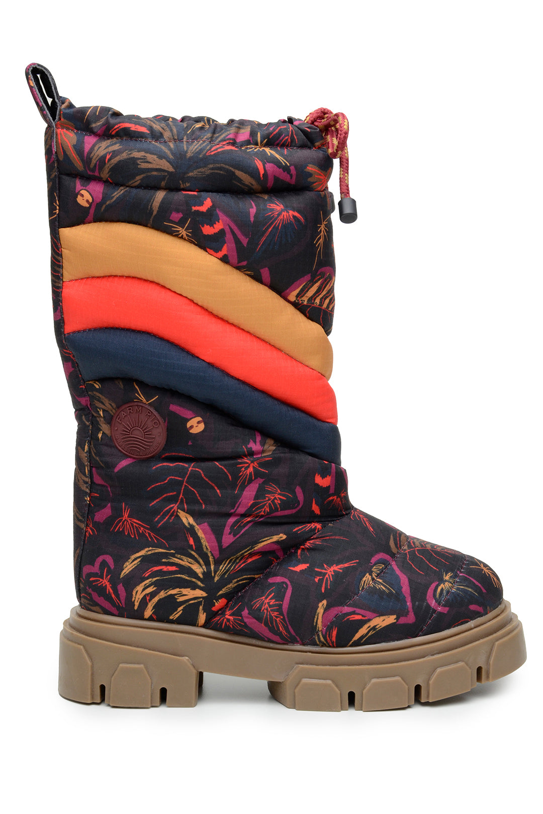 Farm Rio BROWN SUNSET FOREST PUFFY TALL BOOT