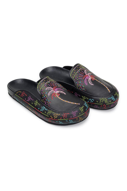 Farm Rio Black Coconut Tree Flat Clog
