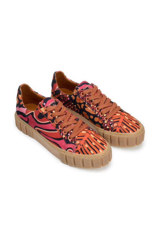 Farm Rio Black Leopard Hearts Flatform Sneaker