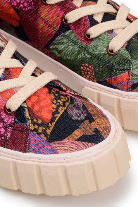 Farm Rio Black Leopard Mushroom Flatform Sneaker