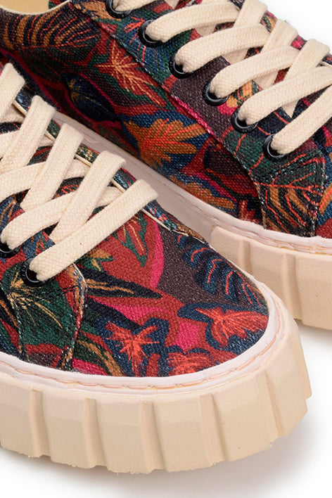 Farm Rio BROWN SUNSET FOREST FLATFORM SNEAKER