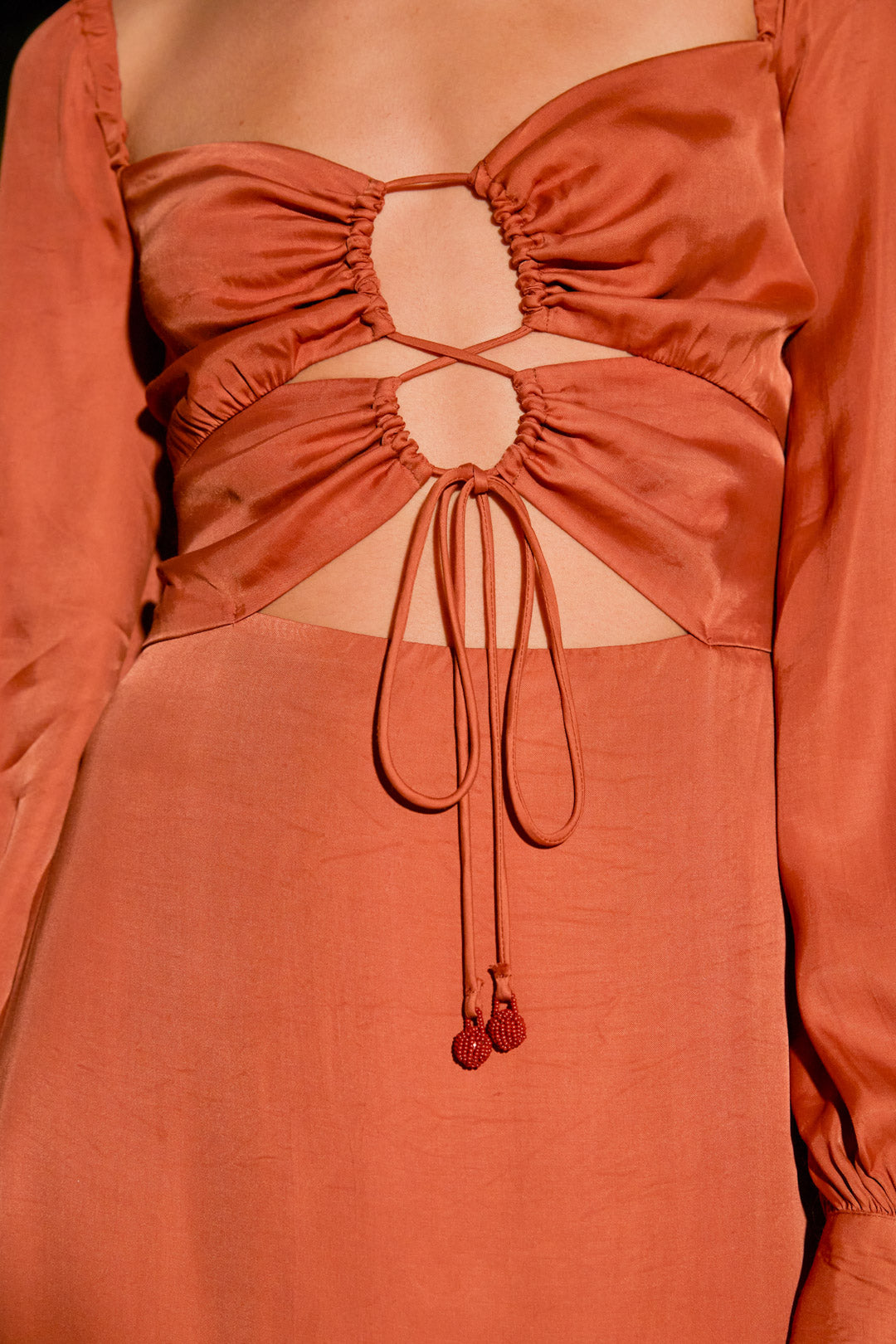 Farm Rio Caramel Cut Out Maxi Dress