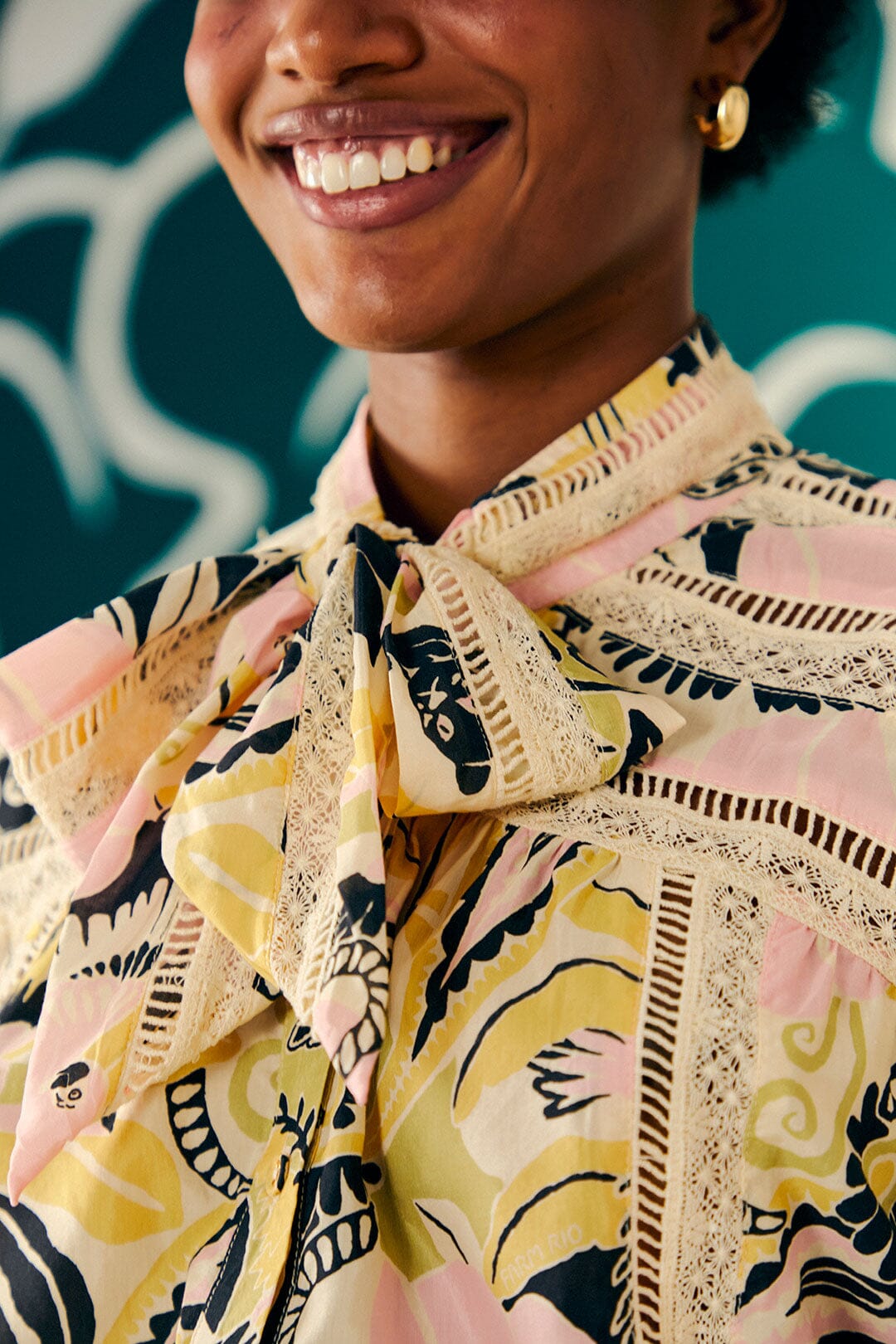 Farm Rio Sand Vintage Forest Blouse