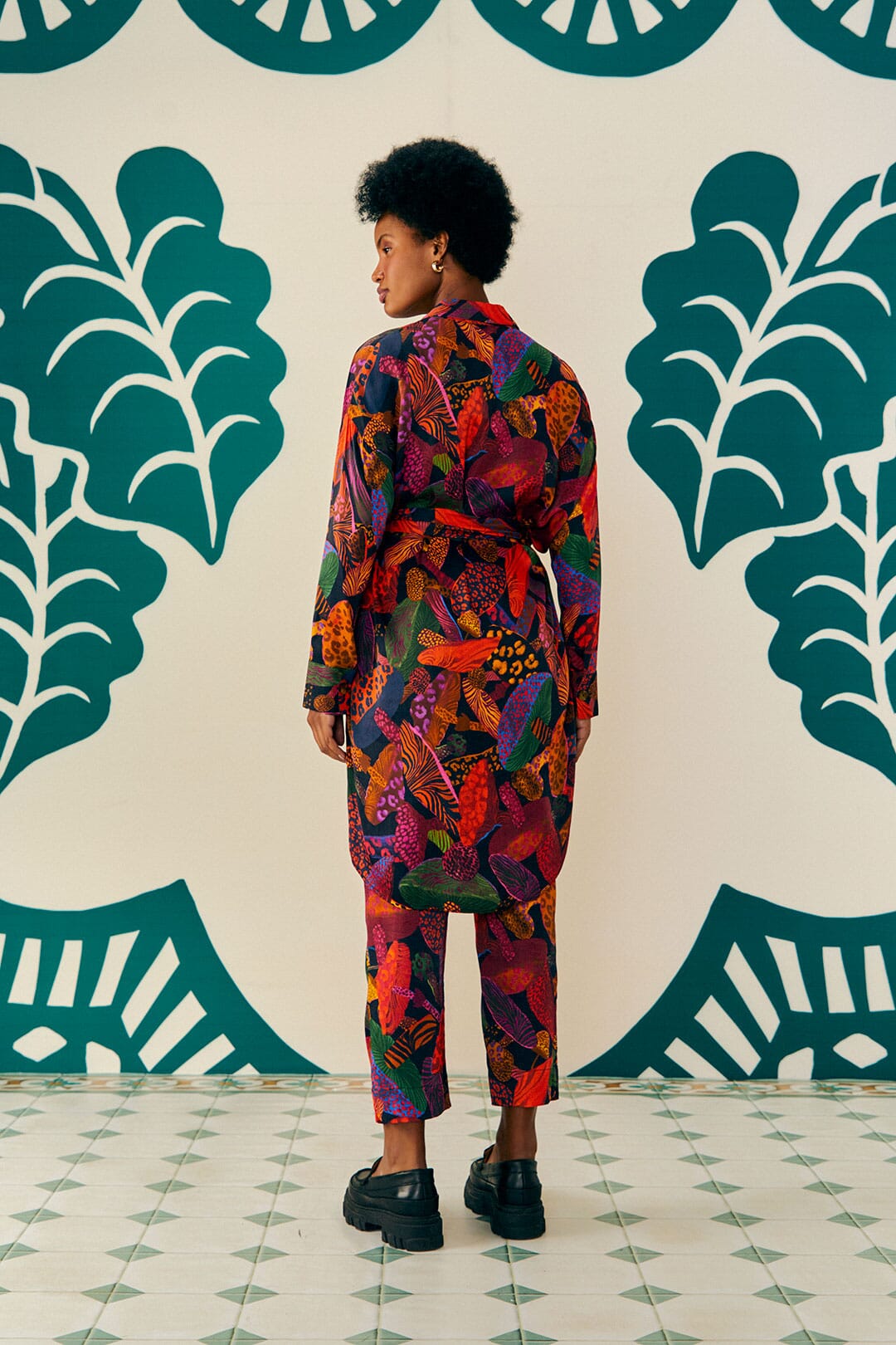 Farm Rio Leopard Mushroom Lenzing™ Ecovero™ Viscose Shirtdress
