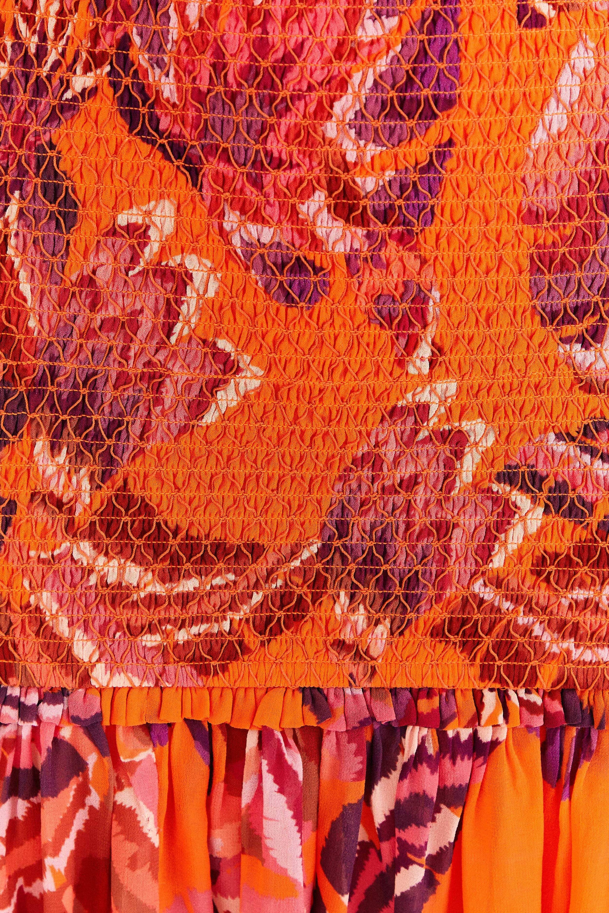 Farm Rio Orange Chevron Forest Mini Dress