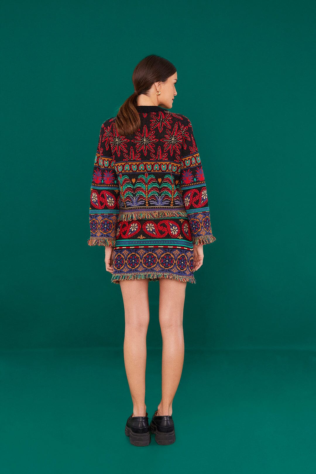 Farm Rio Black Night Sky Sweater