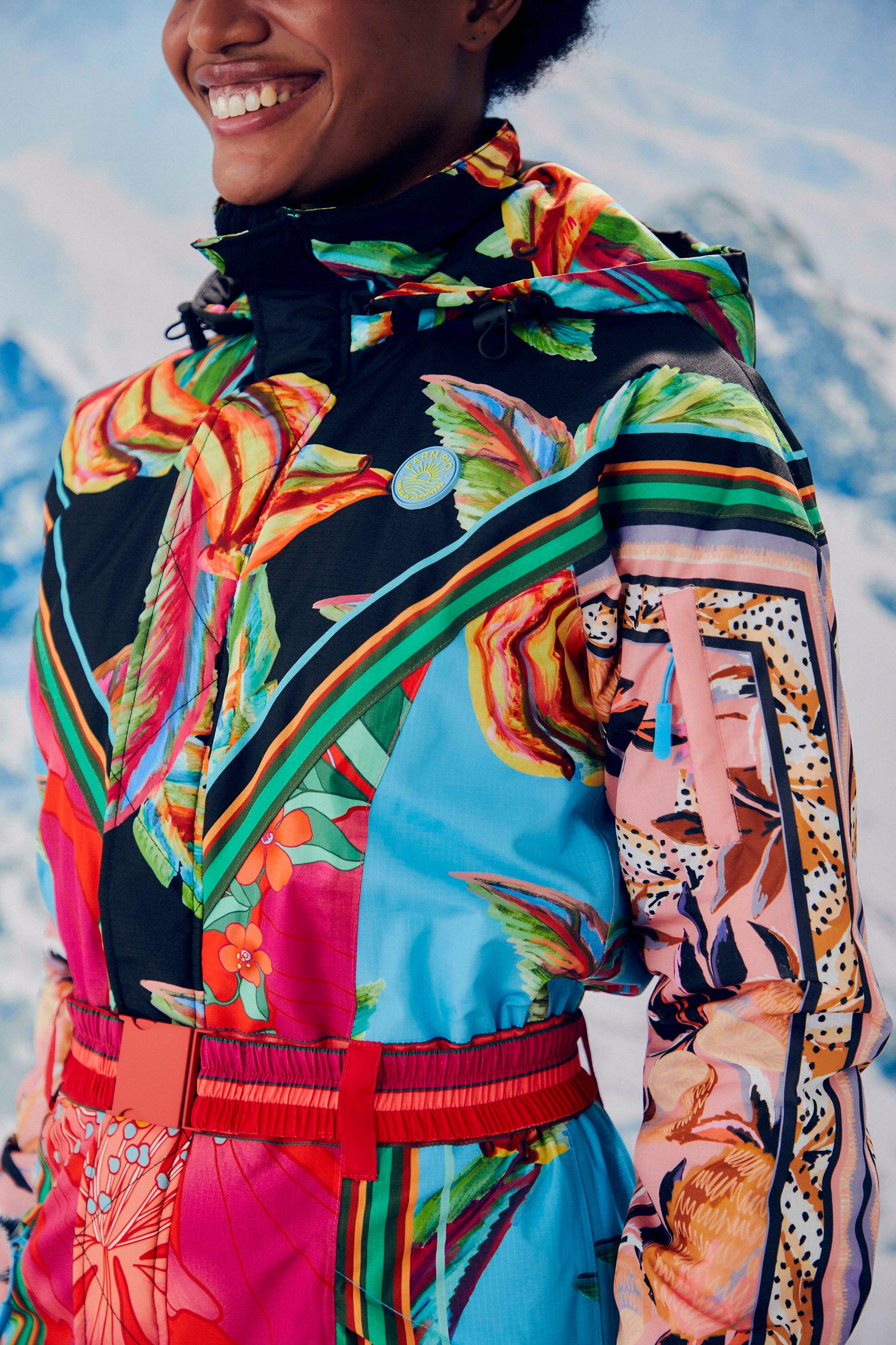 Farm Rio Mixed Scarves Ski Jumpsuit