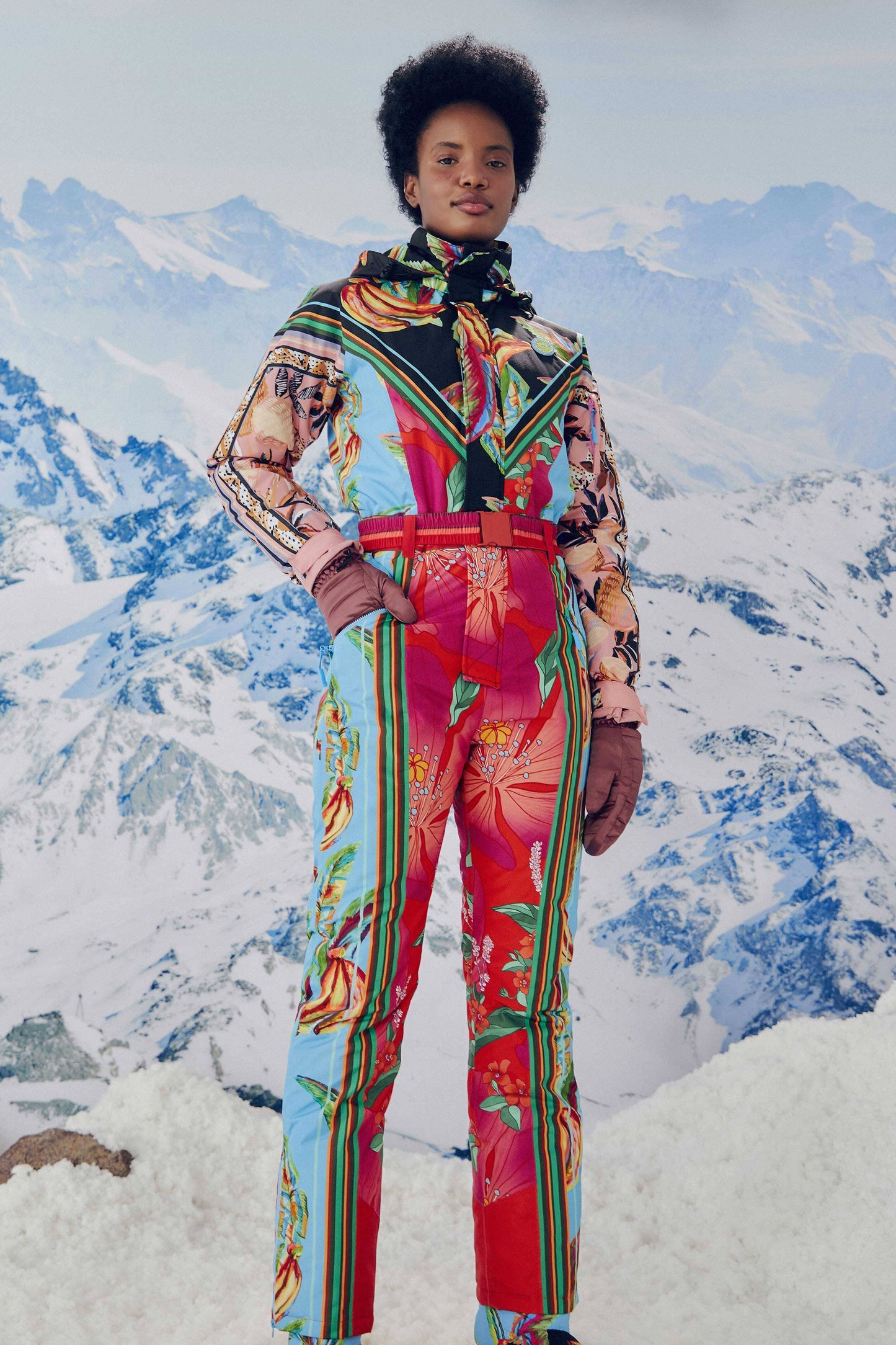 Farm Rio Mixed Scarves Ski Jumpsuit